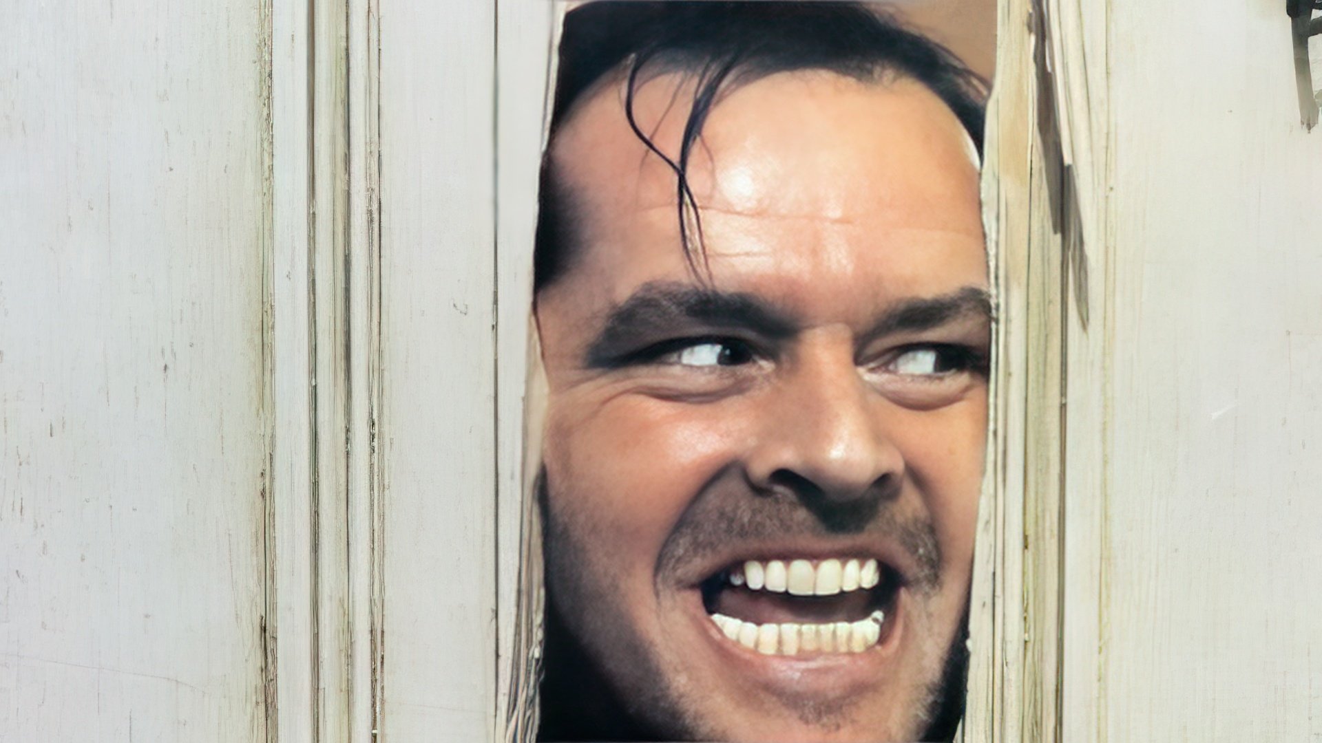 Famous shot of Jack Nicholson from “The Shining”