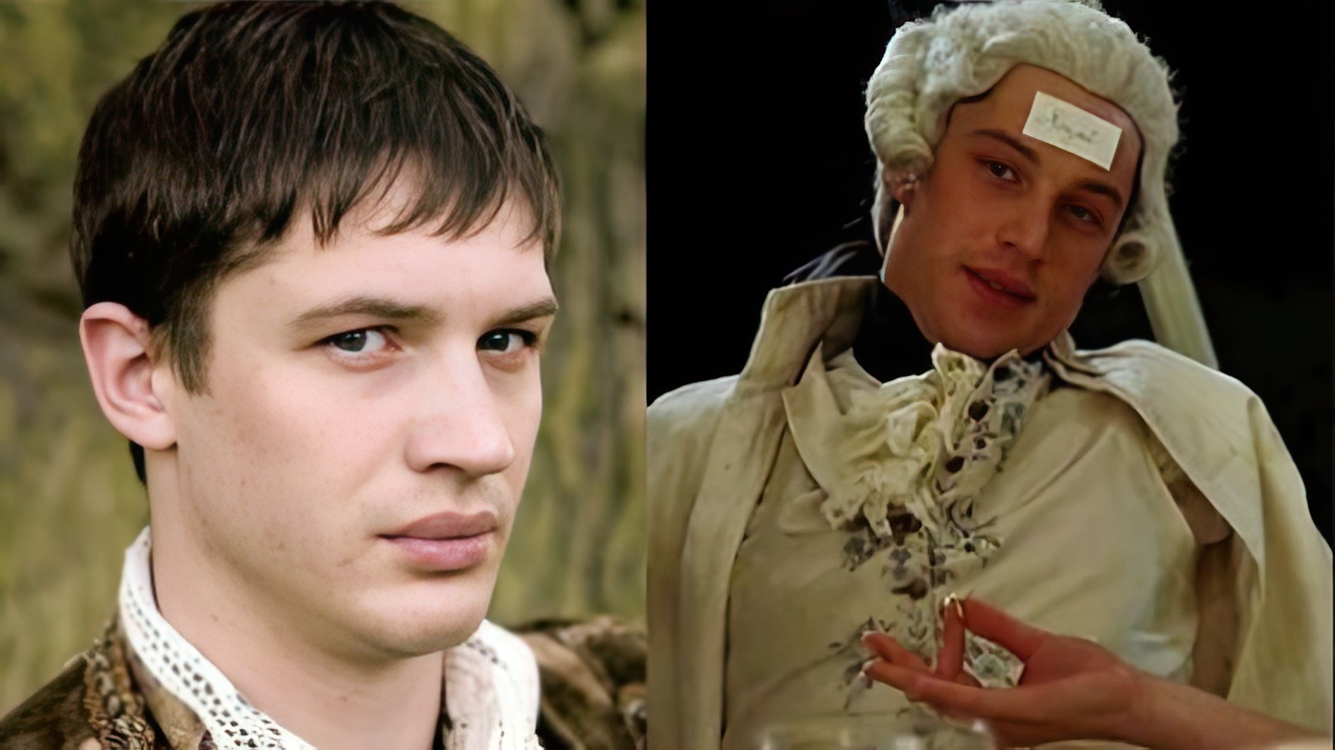Tom Hardy in "The Virgin Queen" (left) and "Marie Antoinette"