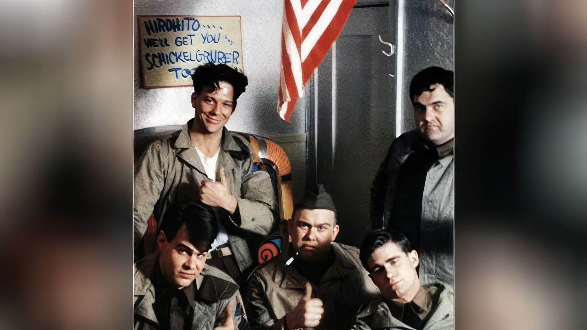 Young Mickey Rourke on the set of the film '1941' (left in the top row)