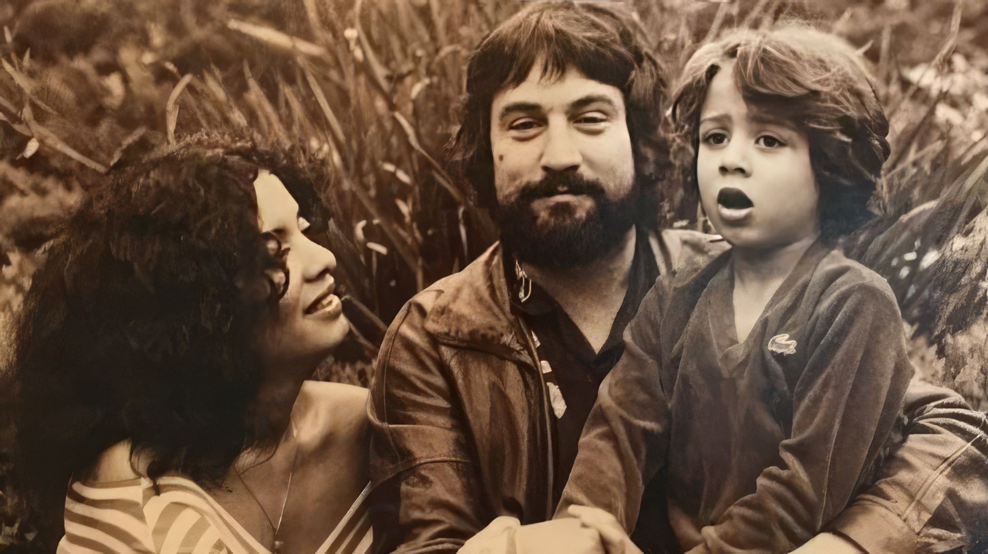 A young Robert De Niro with his first wife and eldest son