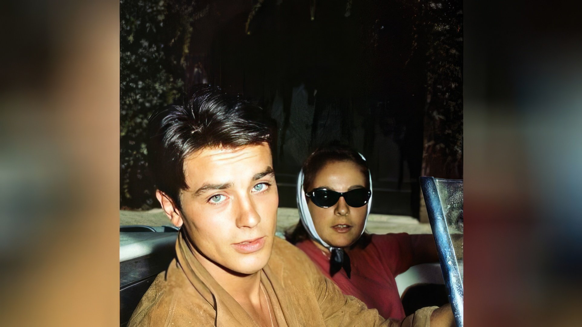 Alain Delon with his sister