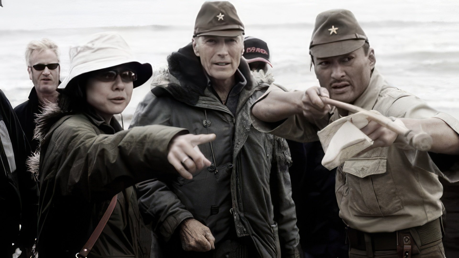 Clint Eastwood on the set of Letters from Iwo Jima