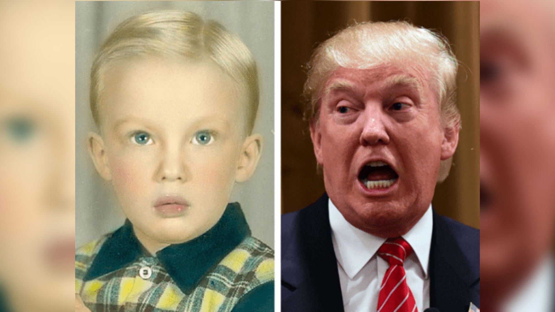 Donald Trump as a child and now