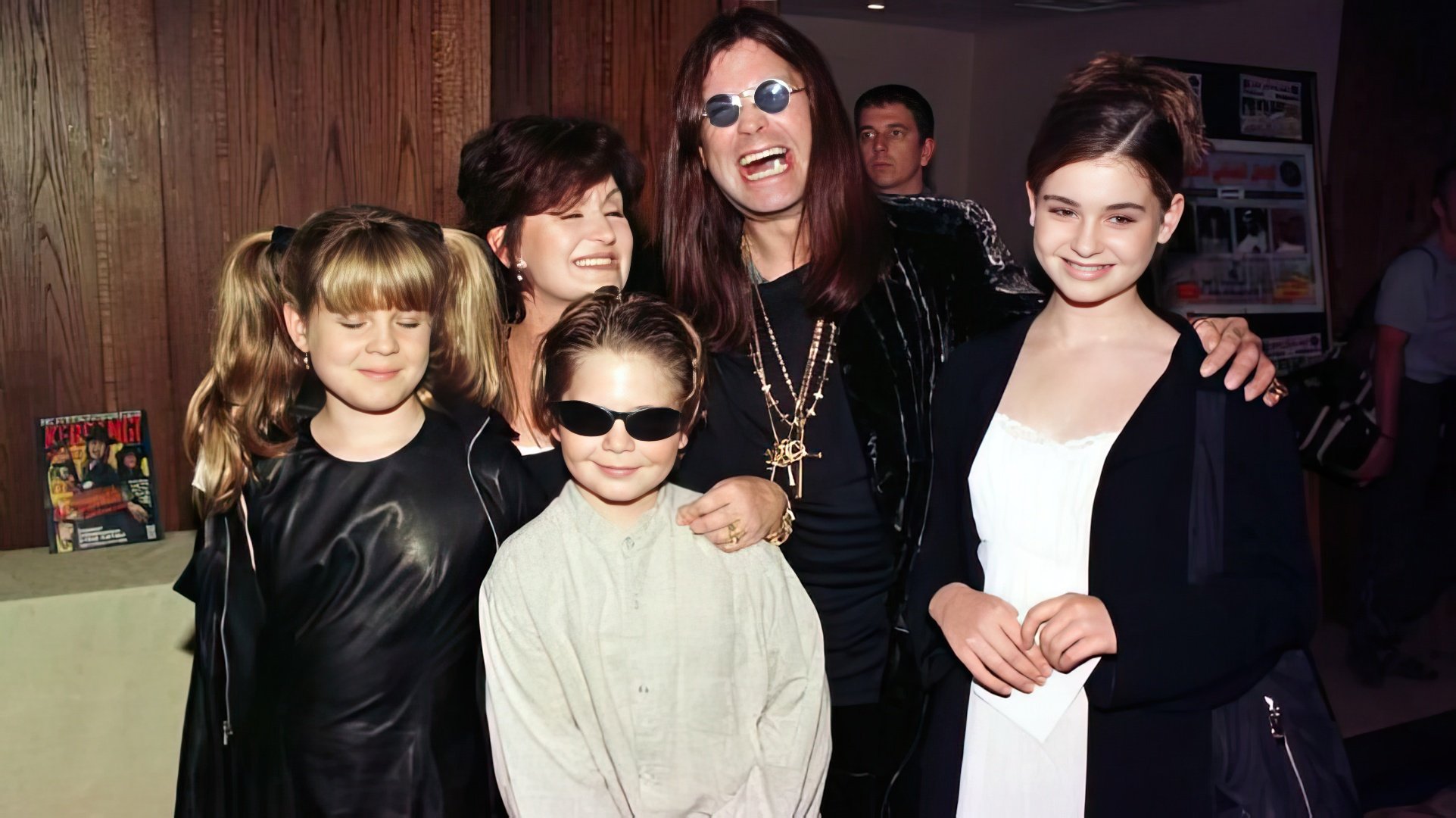 Ozzy Osbourne with his wife and children