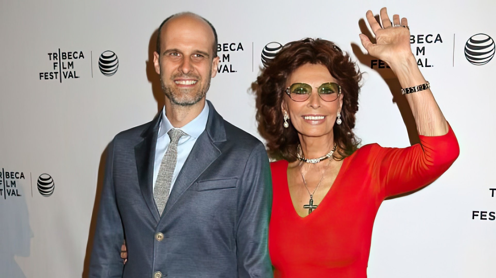 Sophia Loren with her youngest son, Edoardo