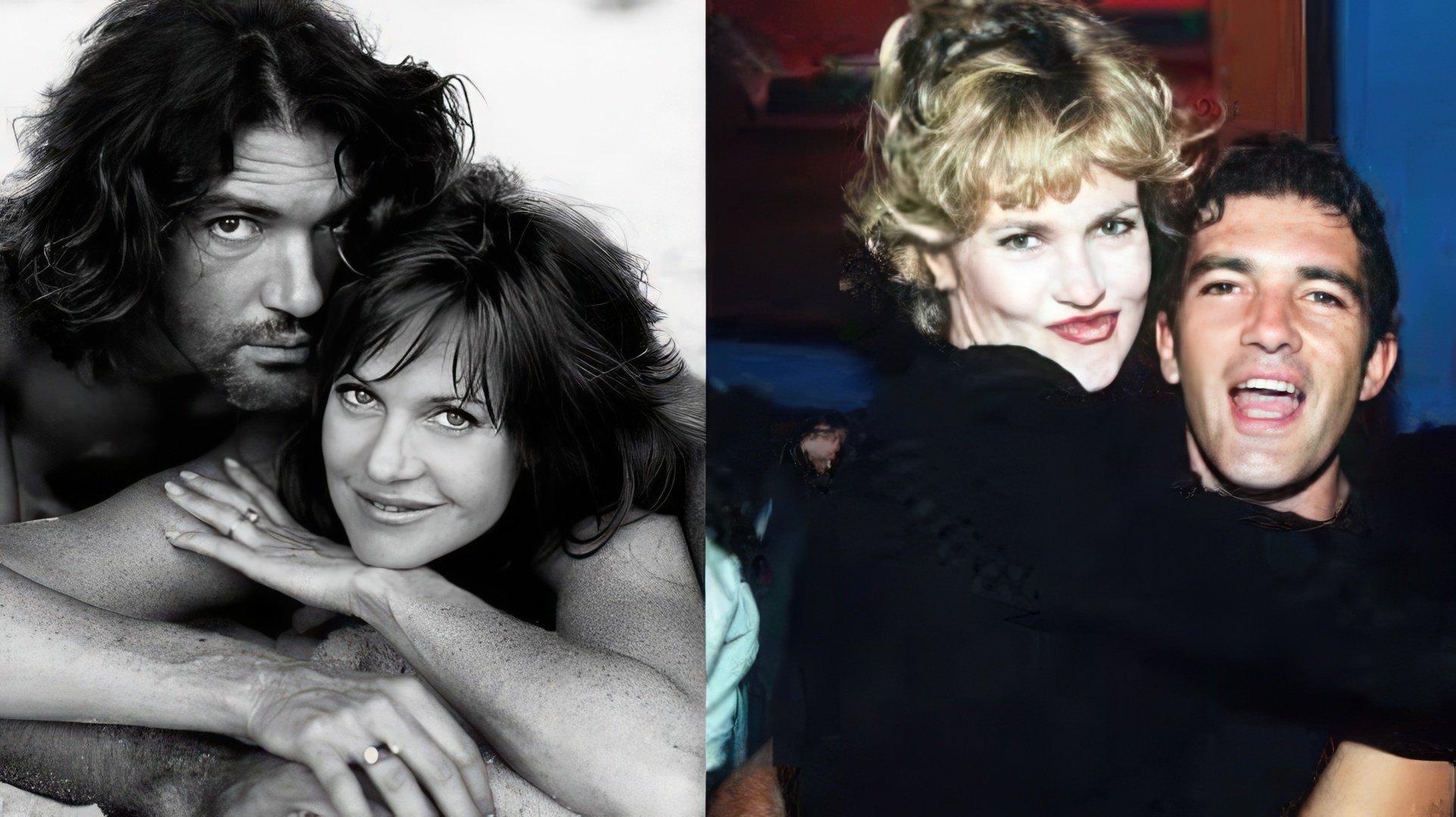 Antonio Banderas and Melanie Griffith in their youth