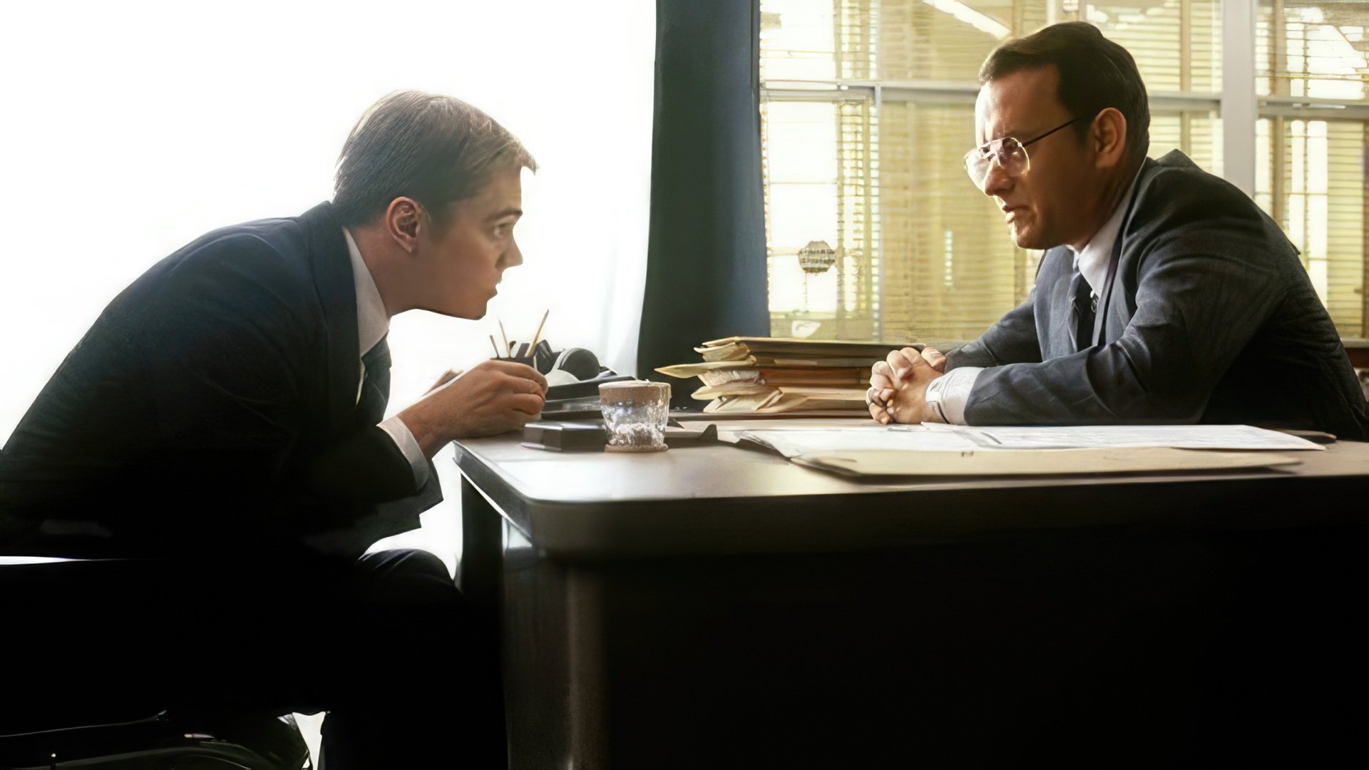 Leonardo DiCaprio with Tom Hanks in 'Catch Me If You Can'