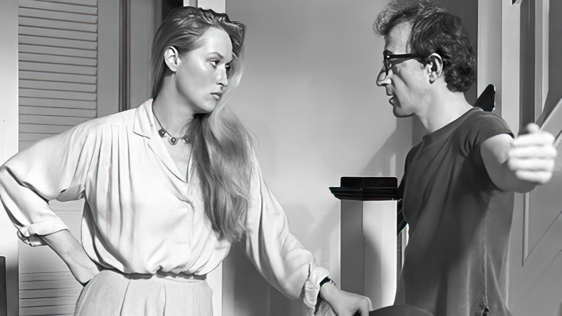Meryl Streep and Woody Allen on the set of Manhattan
