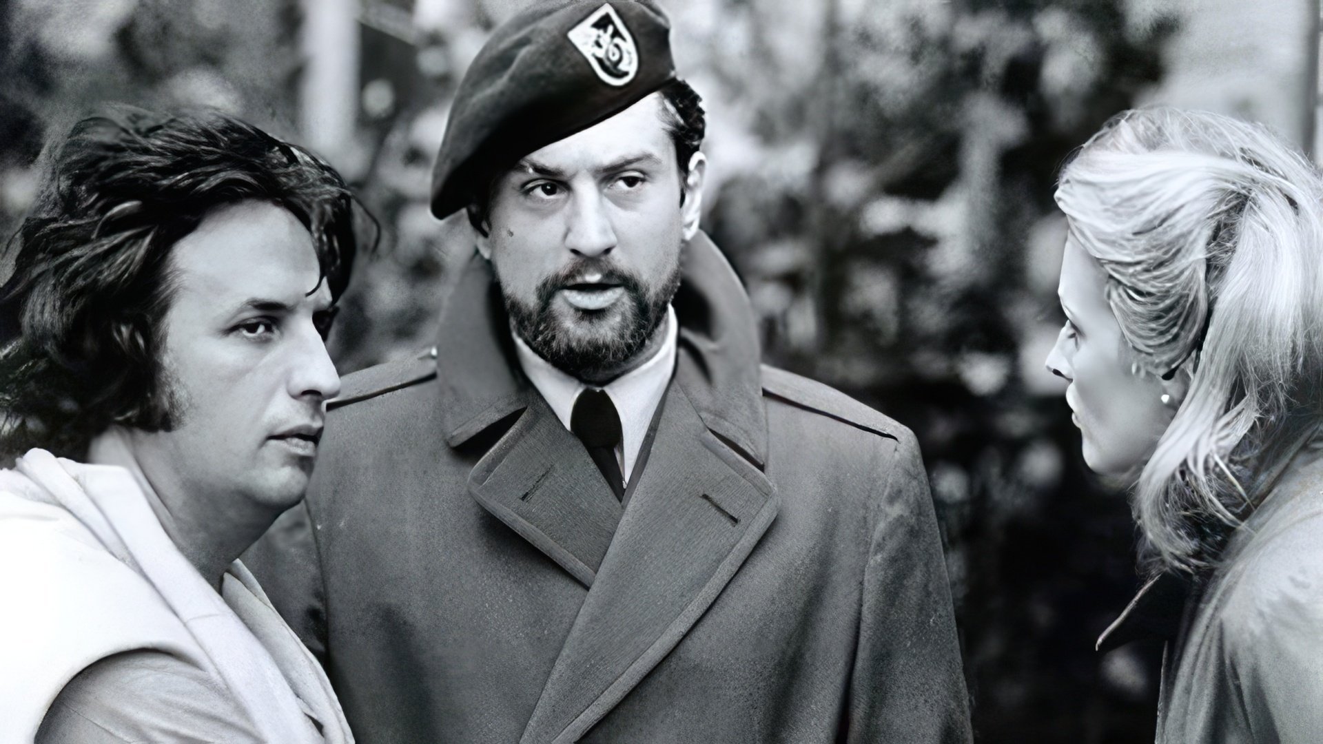 Michael Cimino, Robert De Niro and Meryl Streep on the set of The Deer Hunter