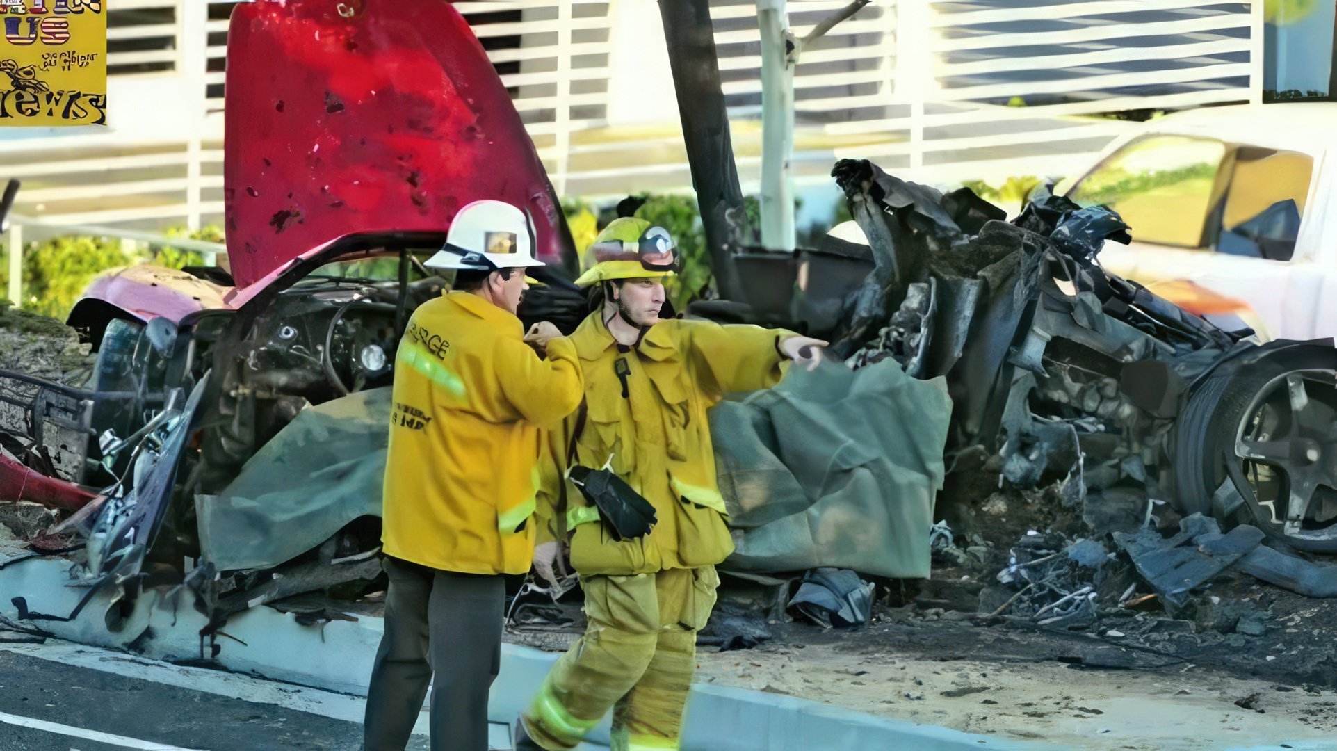 Photos from the scene of Paul Walker's death