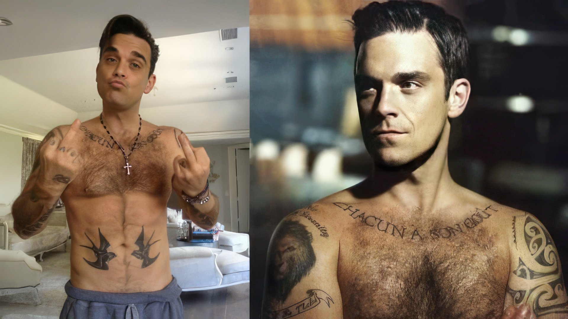 Robbie Williams has many tattoos and is always ready for more