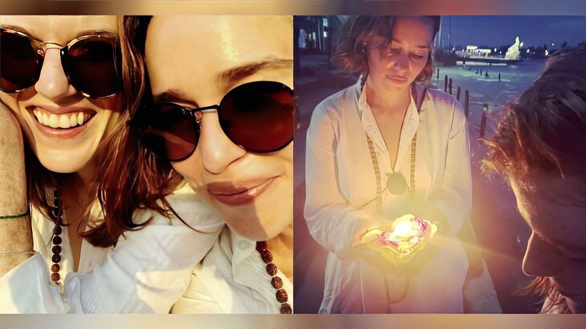 Emilia Clarke and Rose Leslie on vacation in India