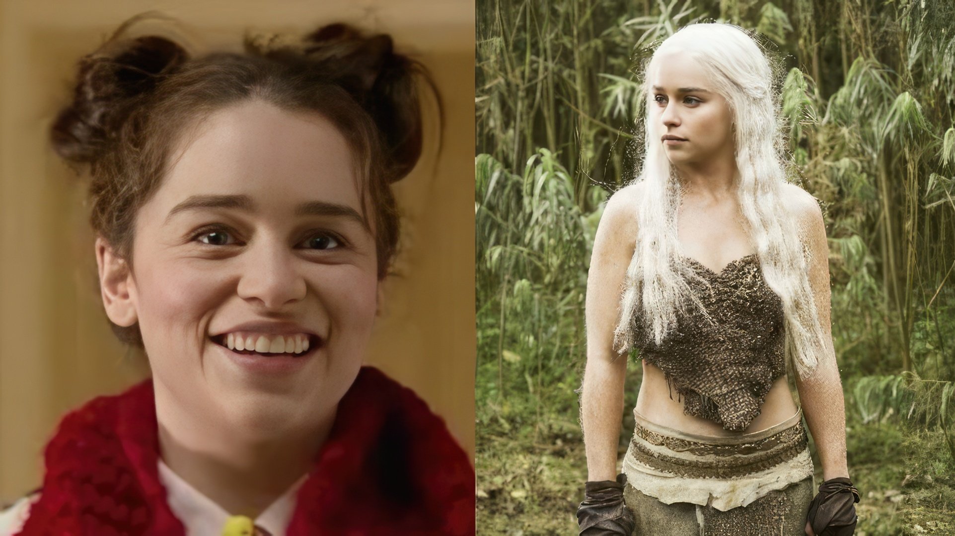 Emilia Clarke in her youth and the first season of "Game of Thrones"