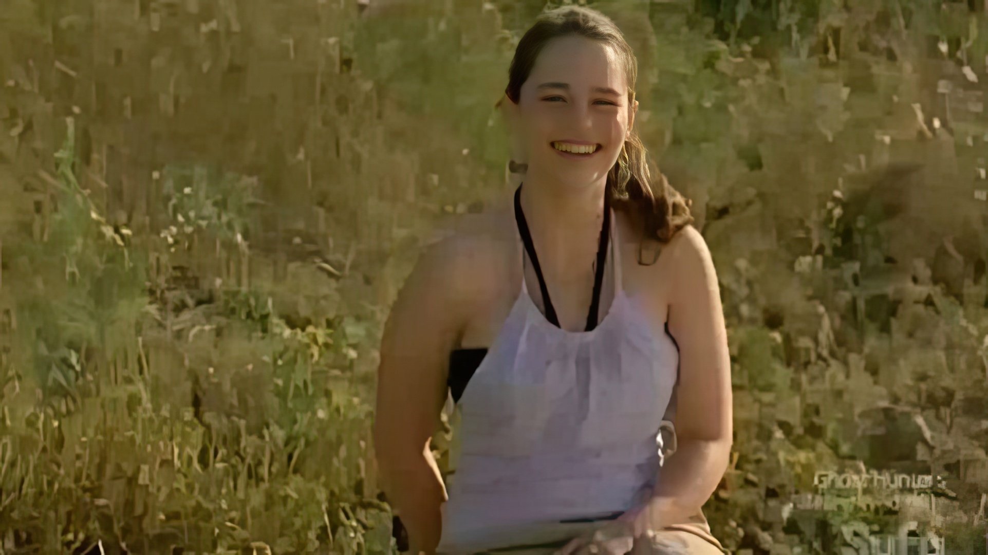 Young Emilia Clarke on the set of "Triassic Attack"
