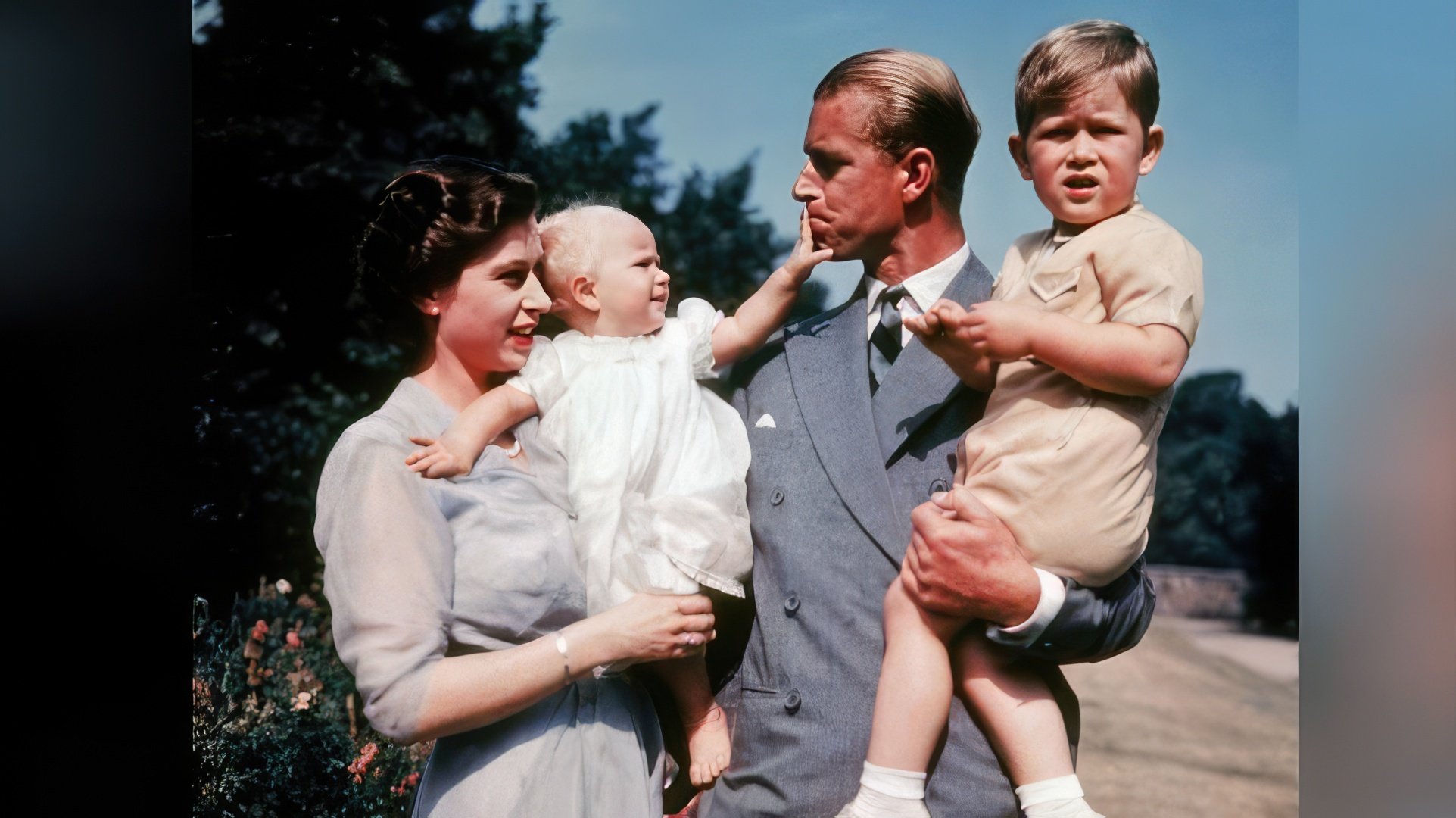 Prince Charles and Princess Anne with their parents