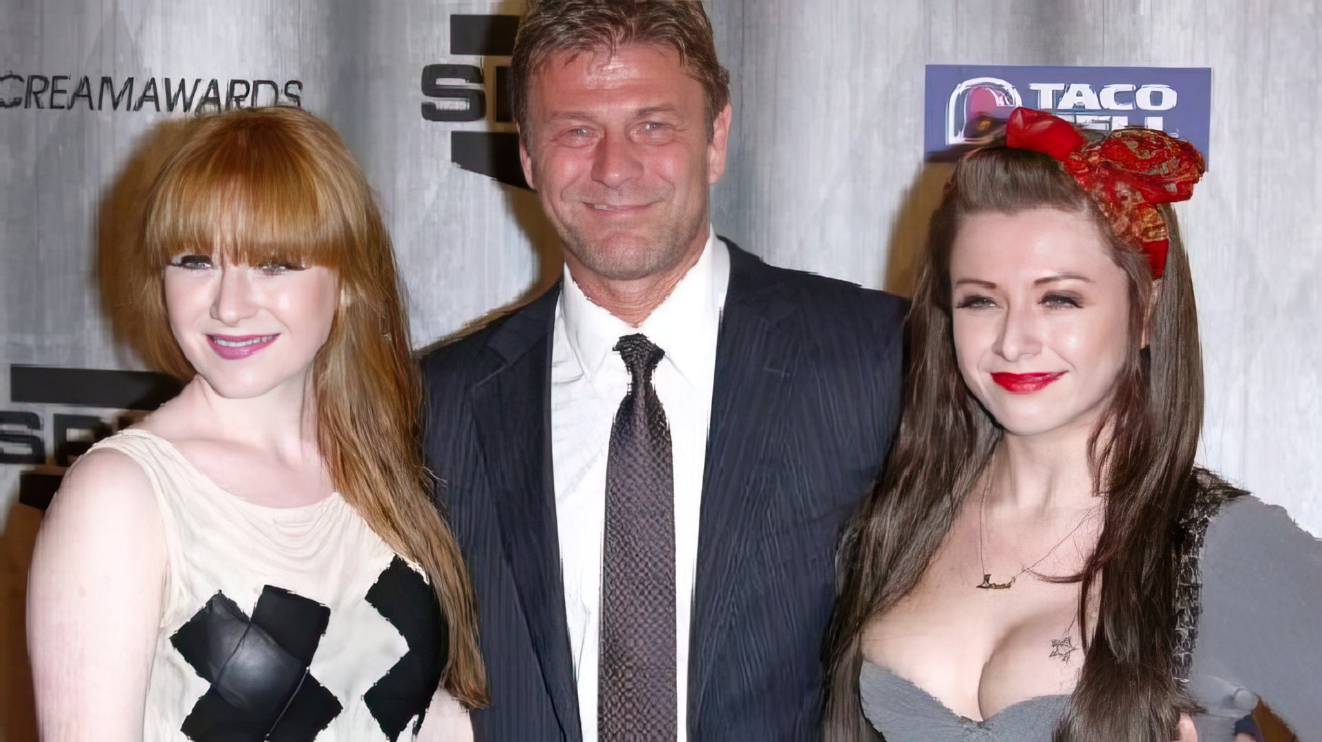 Sean Bean with his daughters Lorna and Molly