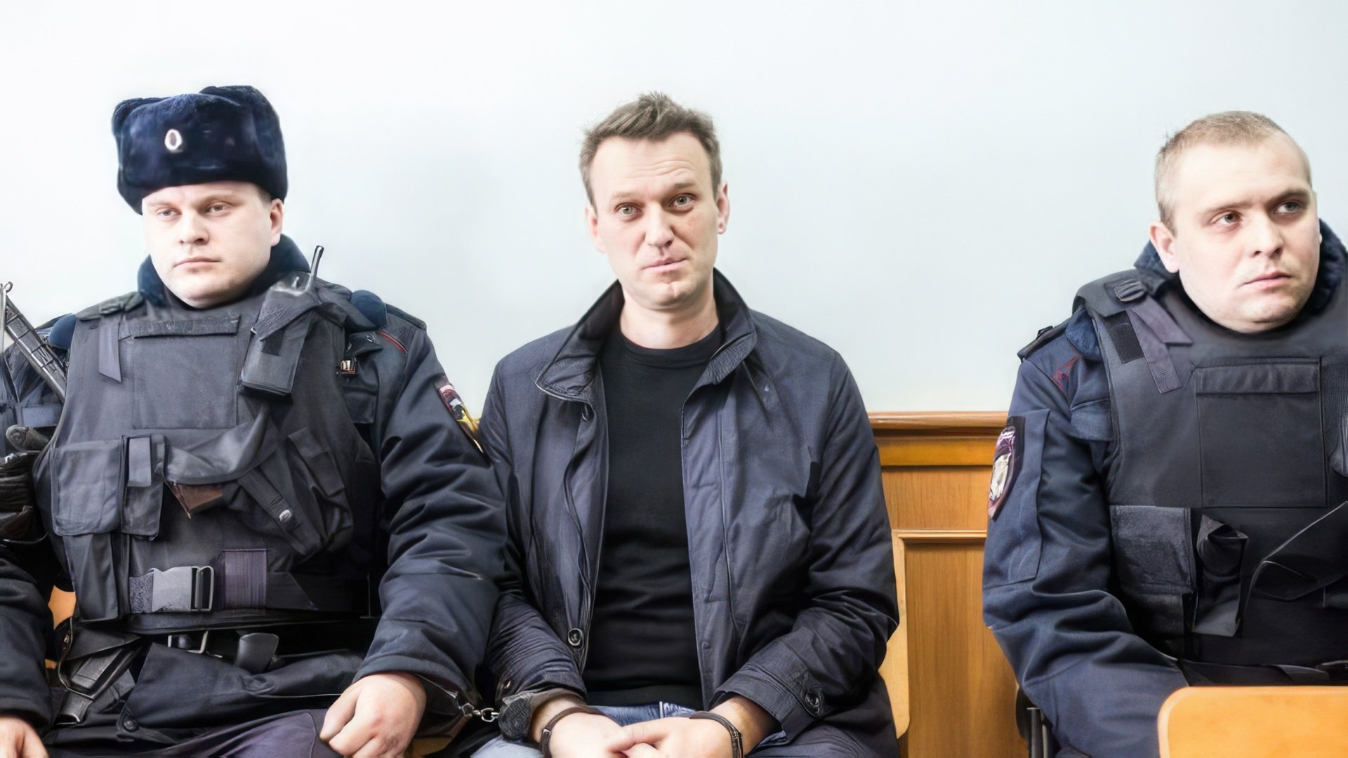 Alexei Navalny in court after a rally on Tverskaya