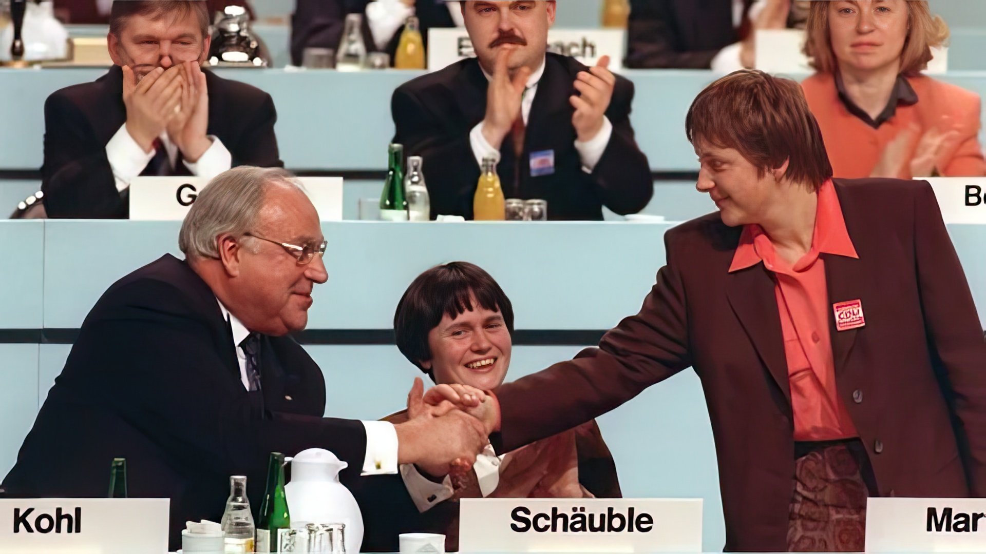 Angela Merkel and Helmut Kohl