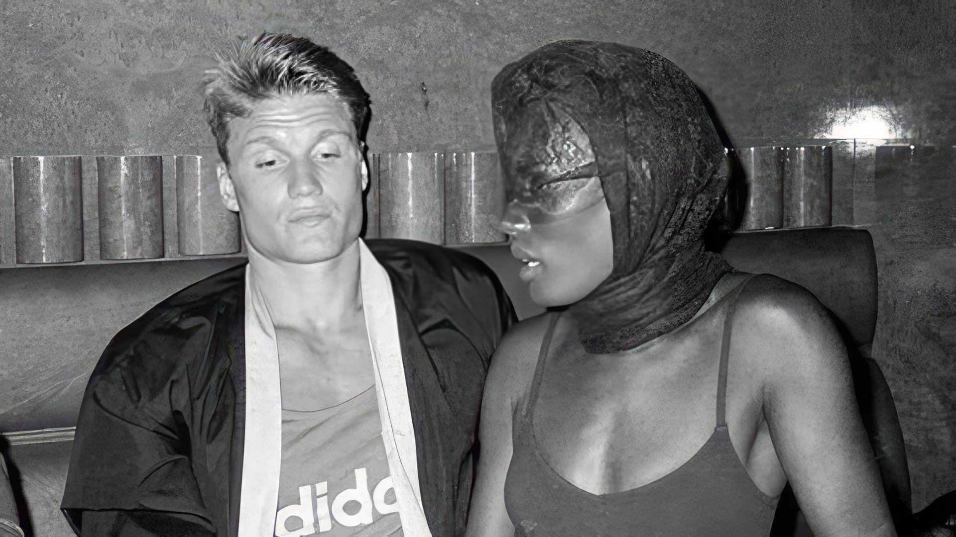 Dolph Lundgren and Grace Jones