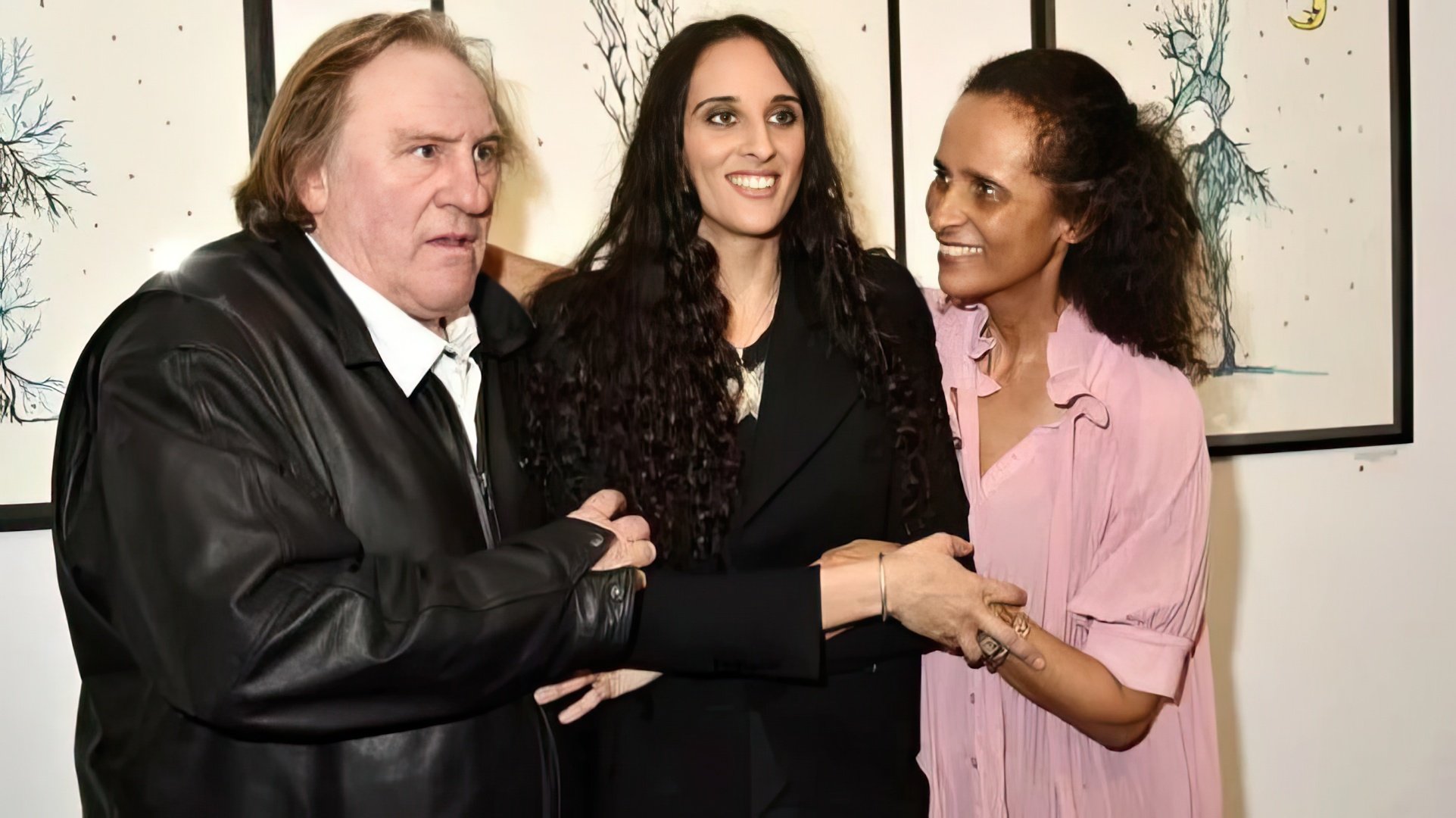 Gérard Depardieu, Karine Silla, and their daughter Roxane