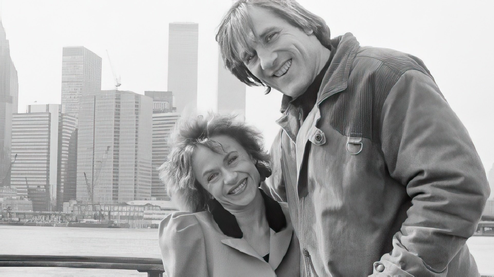 Gérard Depardieu with his wife in New York