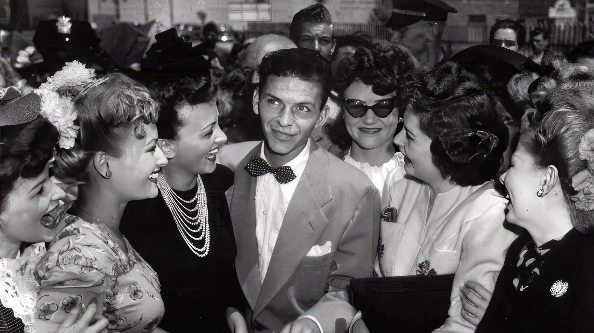 Frank Sinatra with female fans