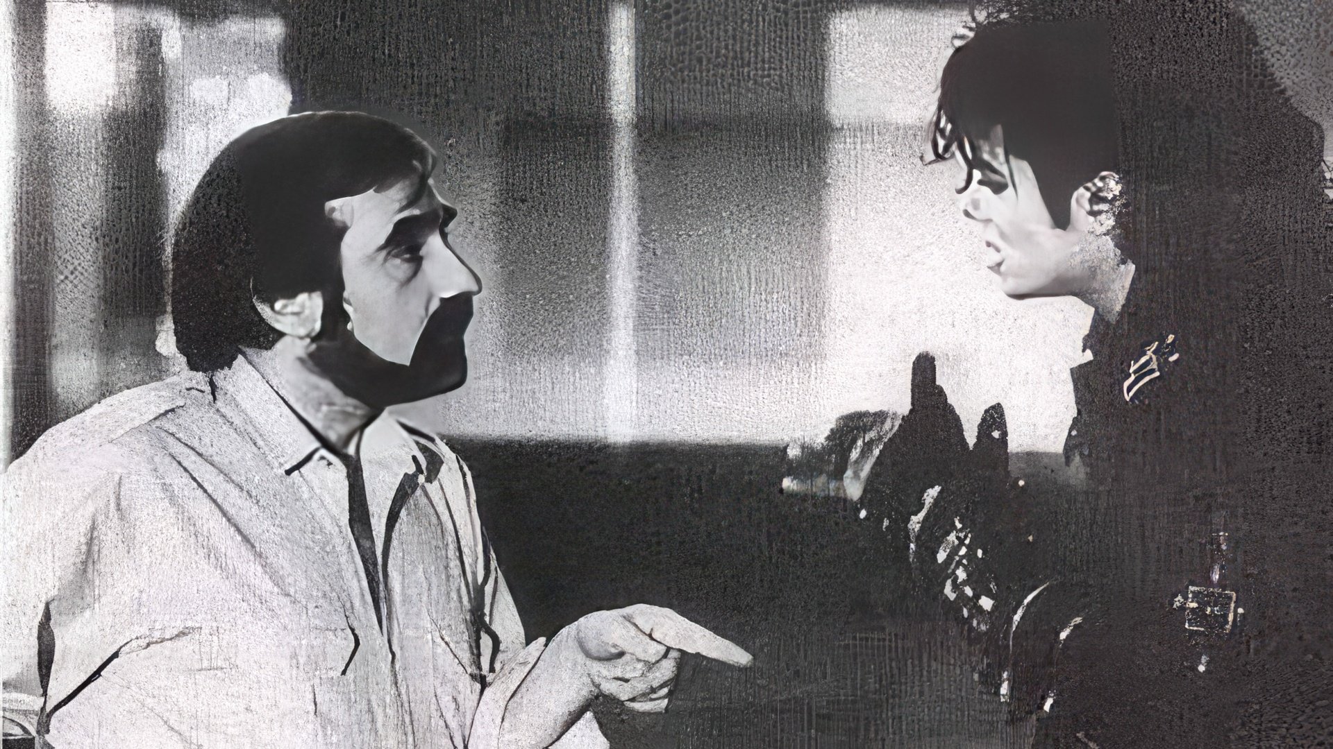 Martin Scorsese and Michael Jackson on the set of 'Bad' music video