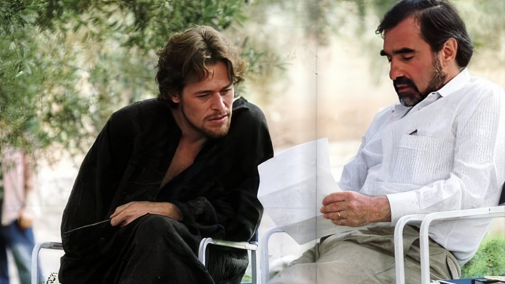 Martin Scorsese and Willem Dafoe on the set of 'The Last Temptation of Christ'