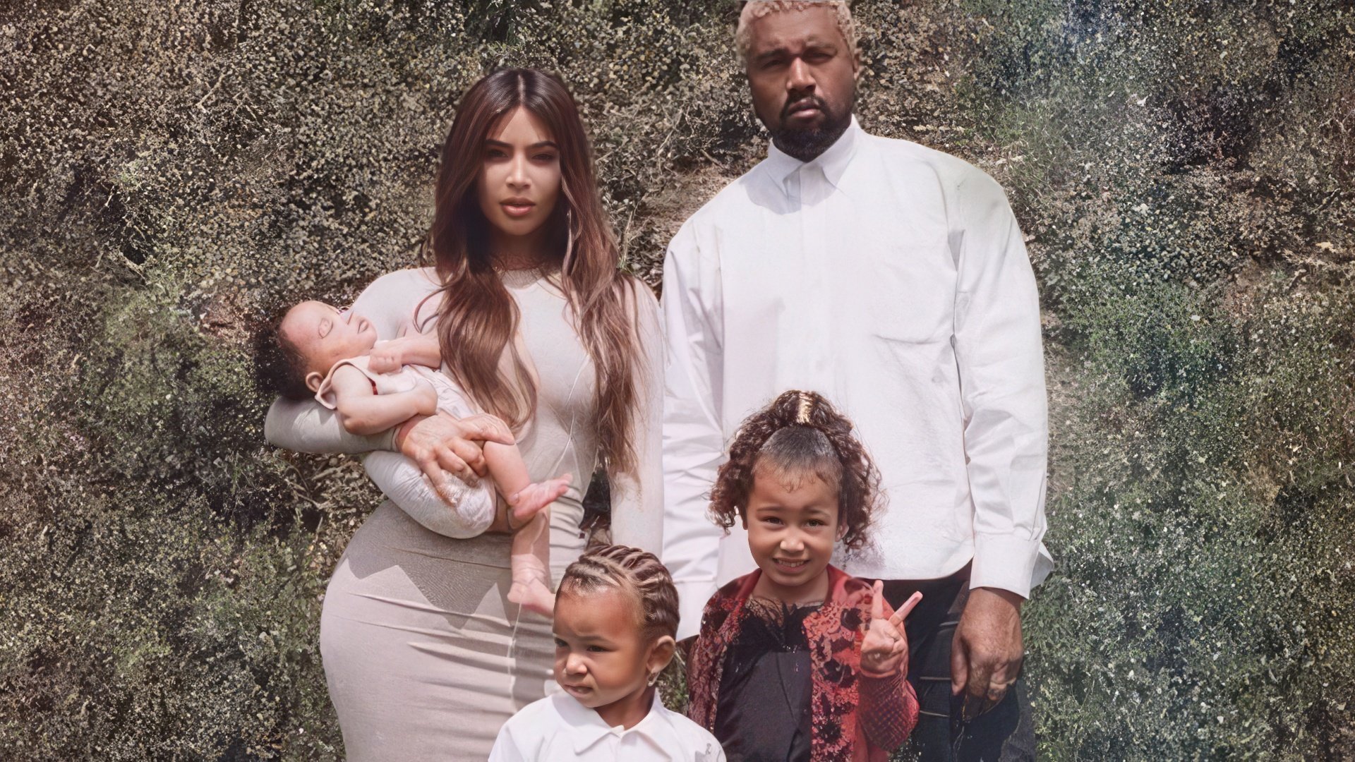 Kanye West with his family