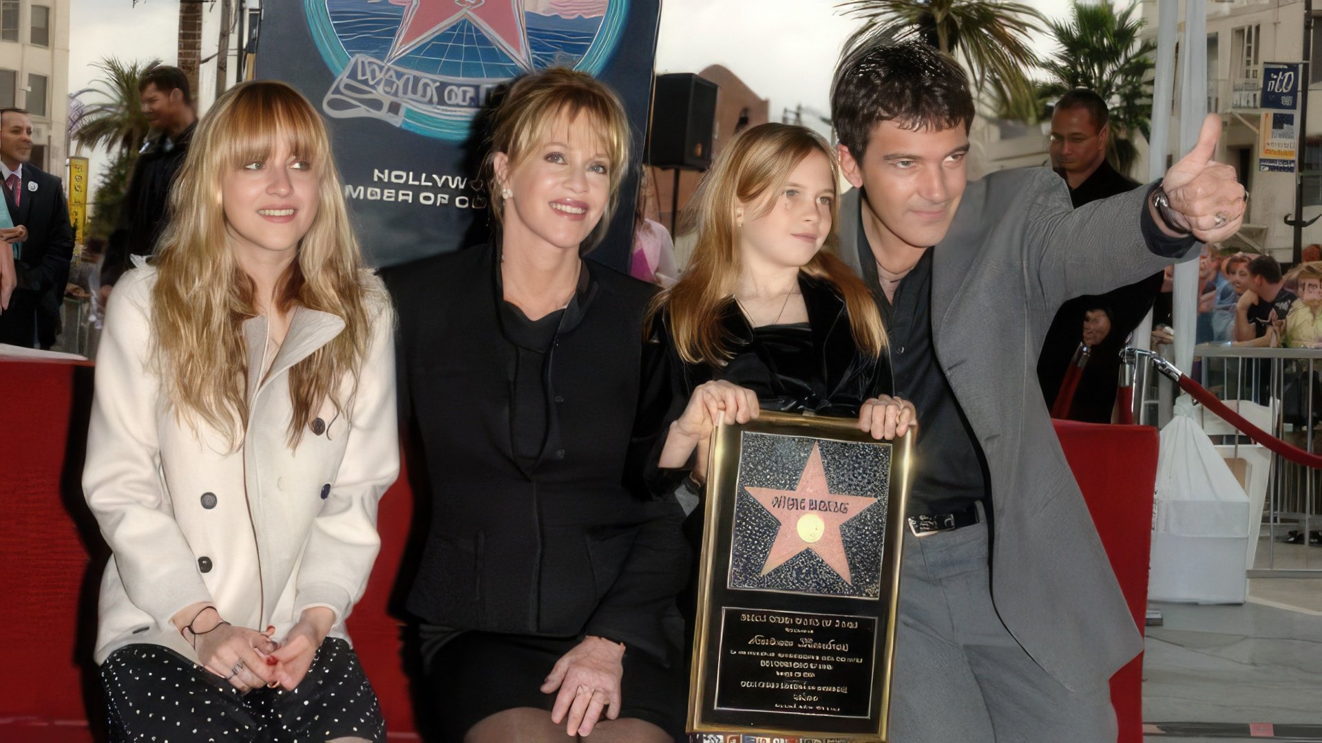 Dakota Johnson with Her Mother, Stepfather, and Sister