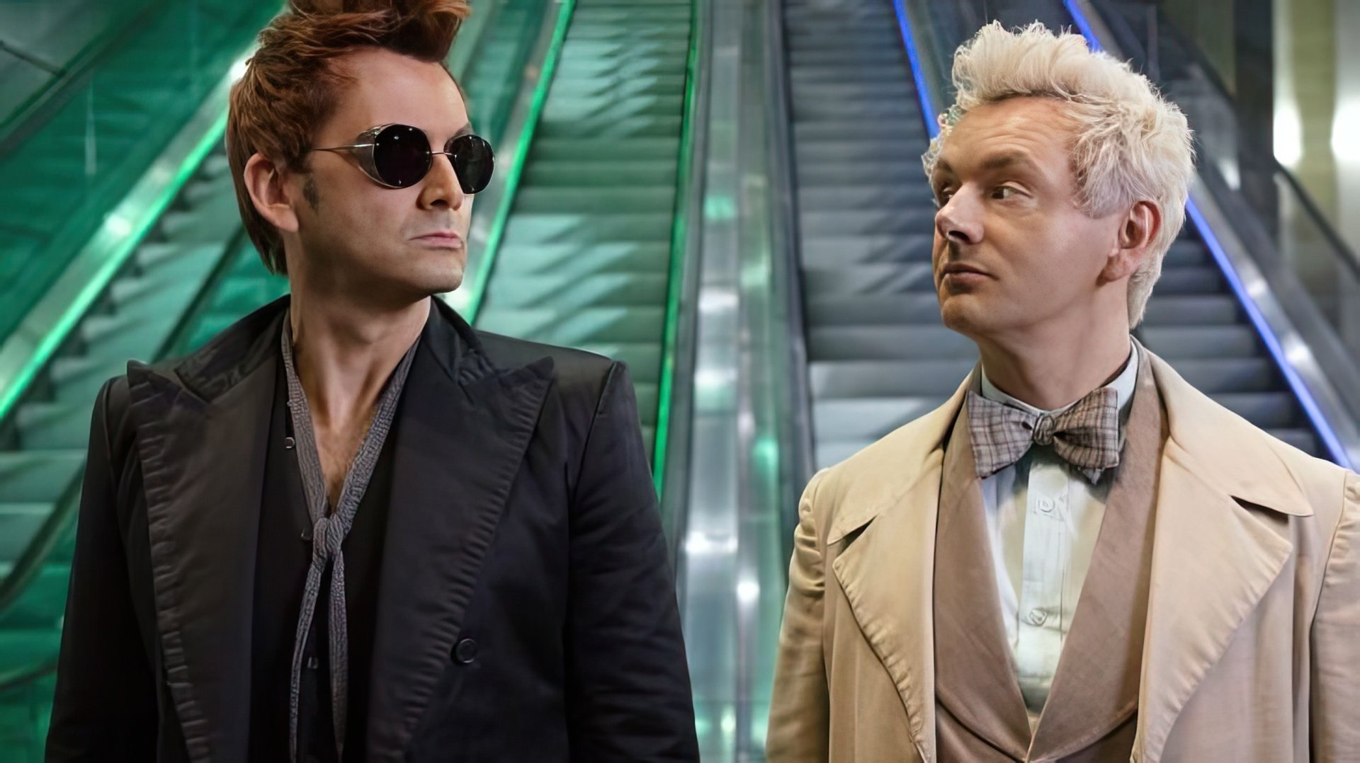 David Tennant and Michael Sheen in the series 'Good Omens'
