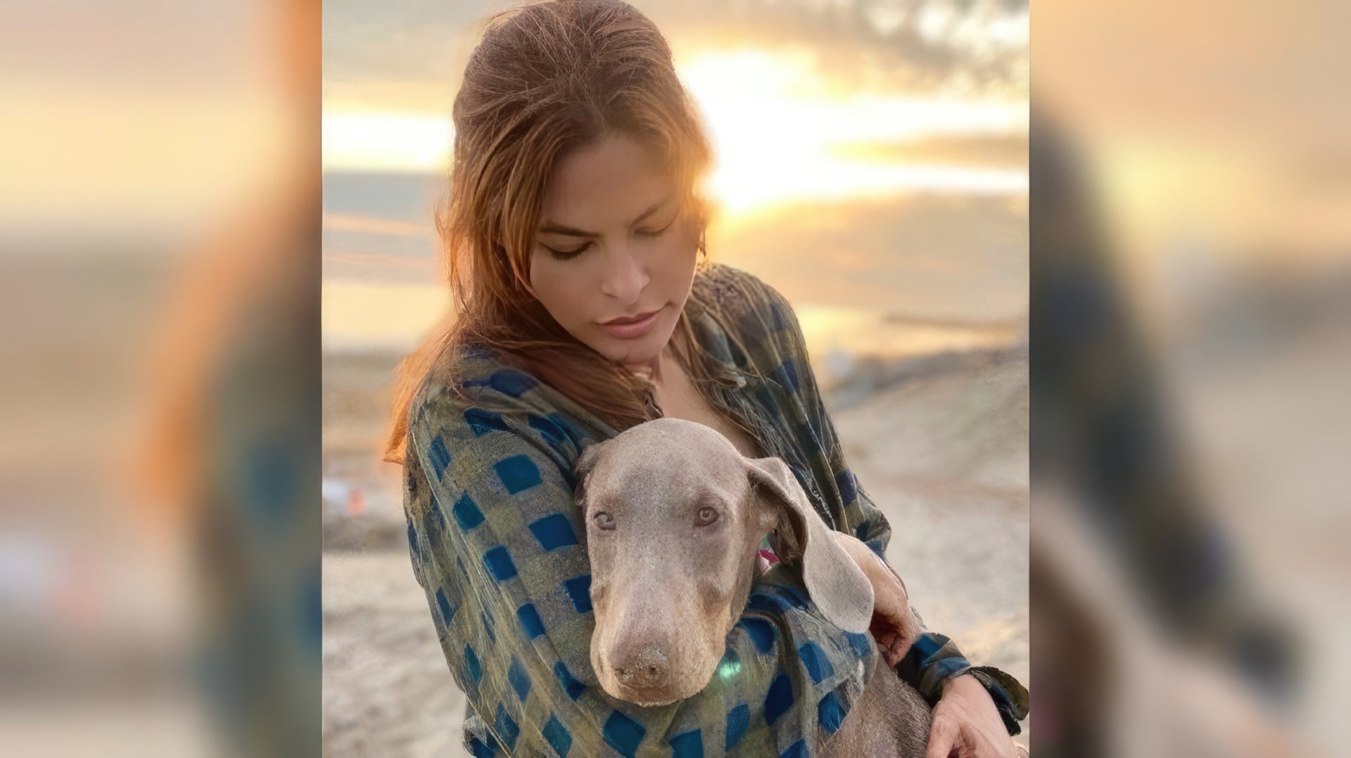 Eva Mendes and George the dog