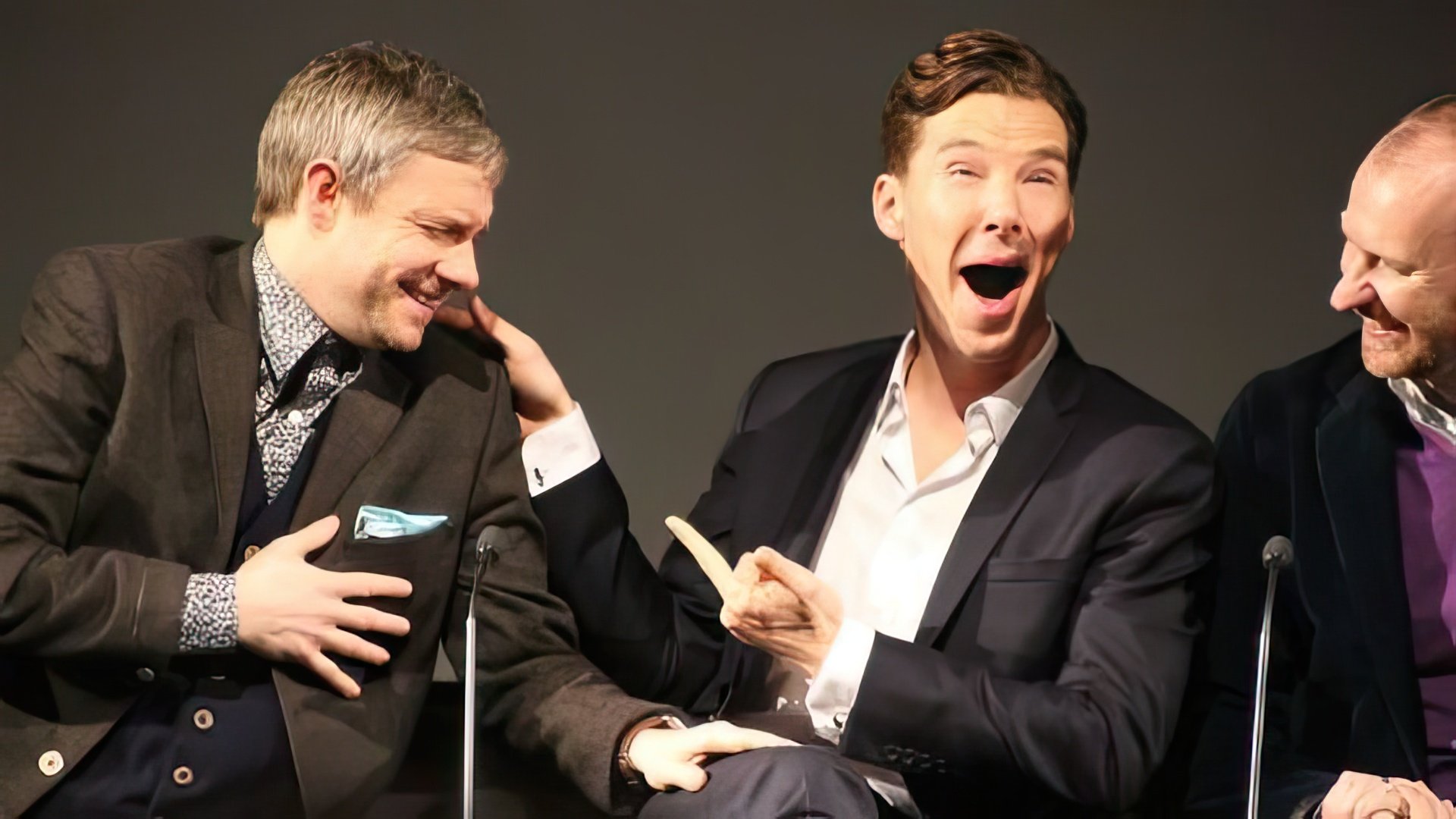 Cumberbatch and Freeman during 'Sherlock' casting