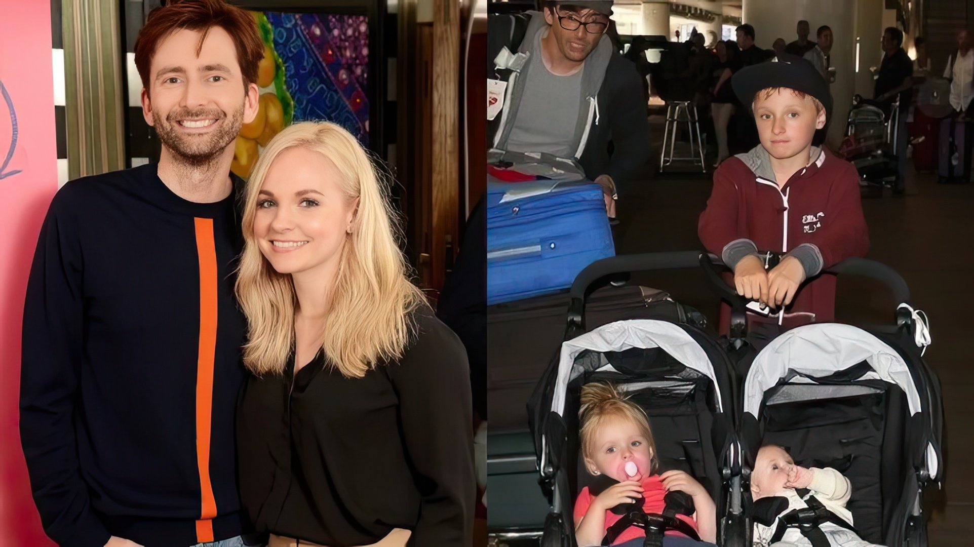 David Tennant with his wife and children
