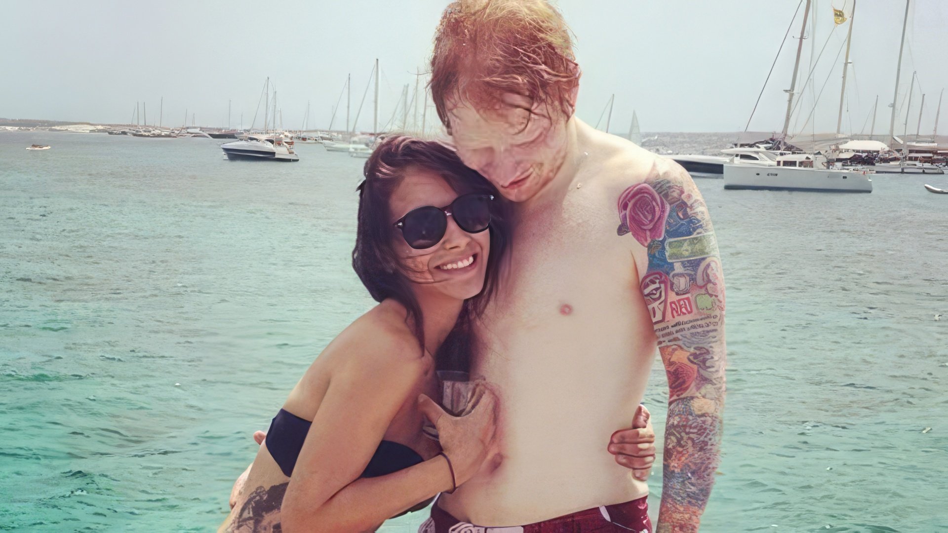 Ed Sheeran and Athena Andrelos on vacation