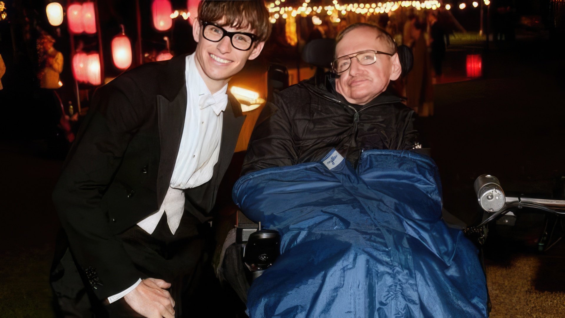 Eddie Redmayne and Stephen Hawking