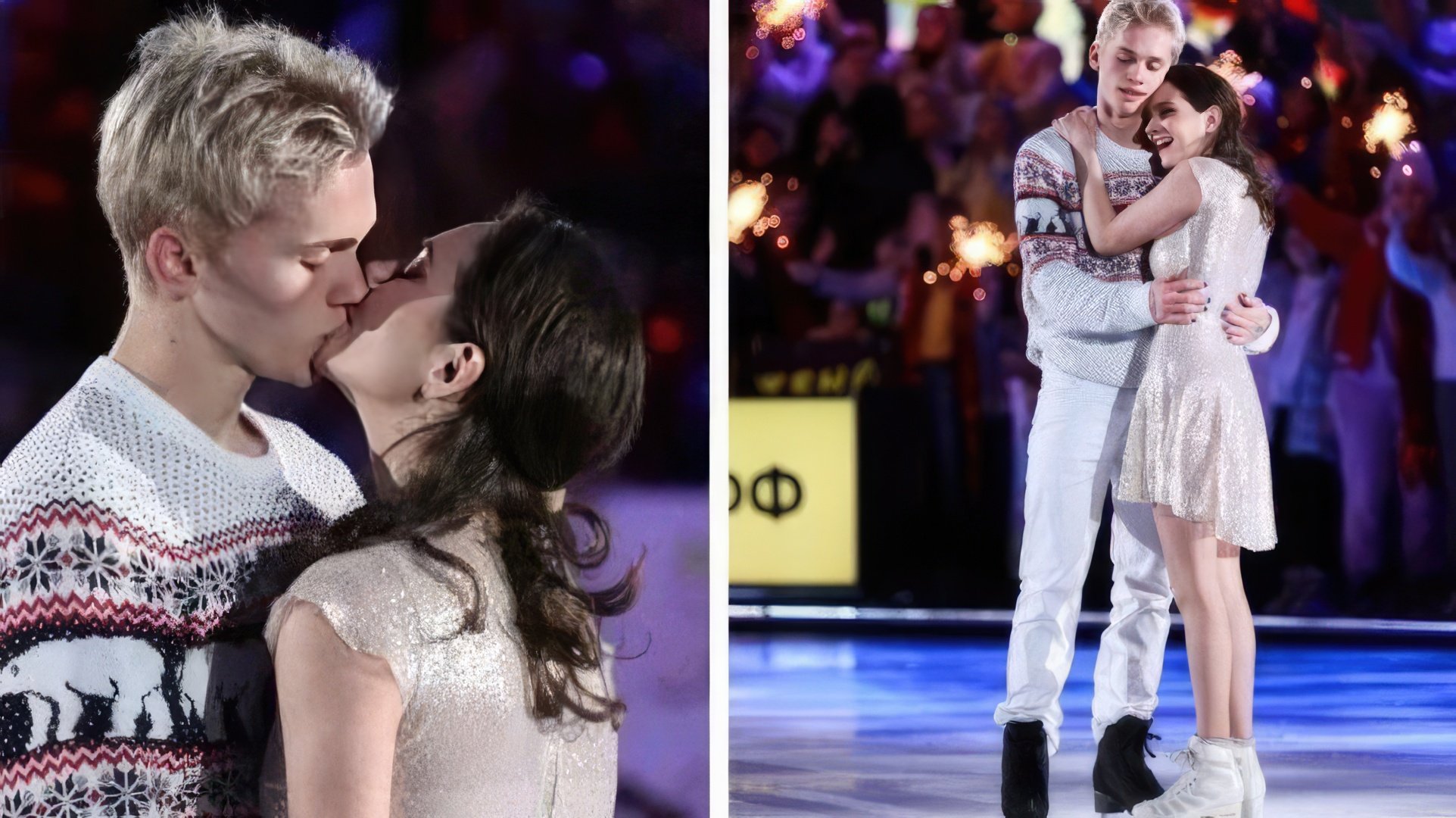 Evgenia Medvedeva and Danya Milokhin kissed on the set of "Ice Age"