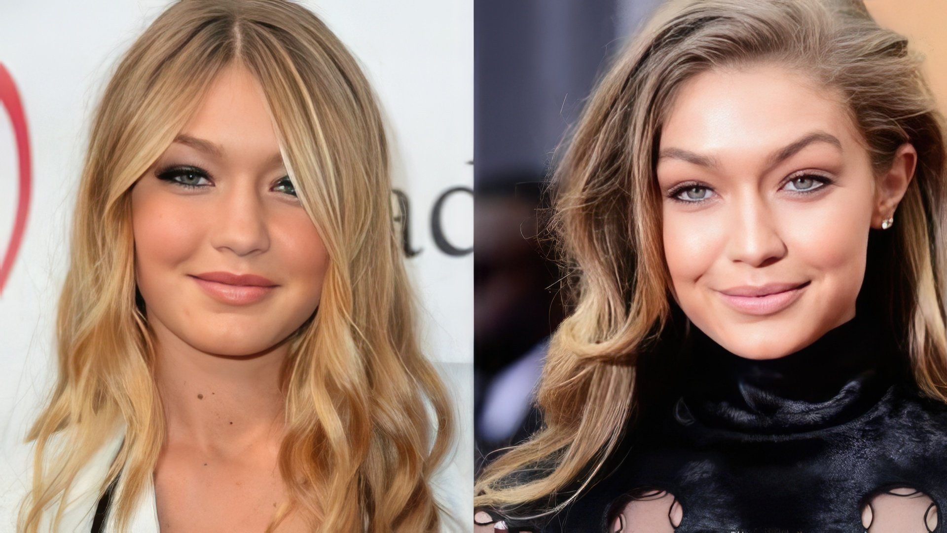 Gigi Hadid before and after plastic surgery (2012 and 2016)