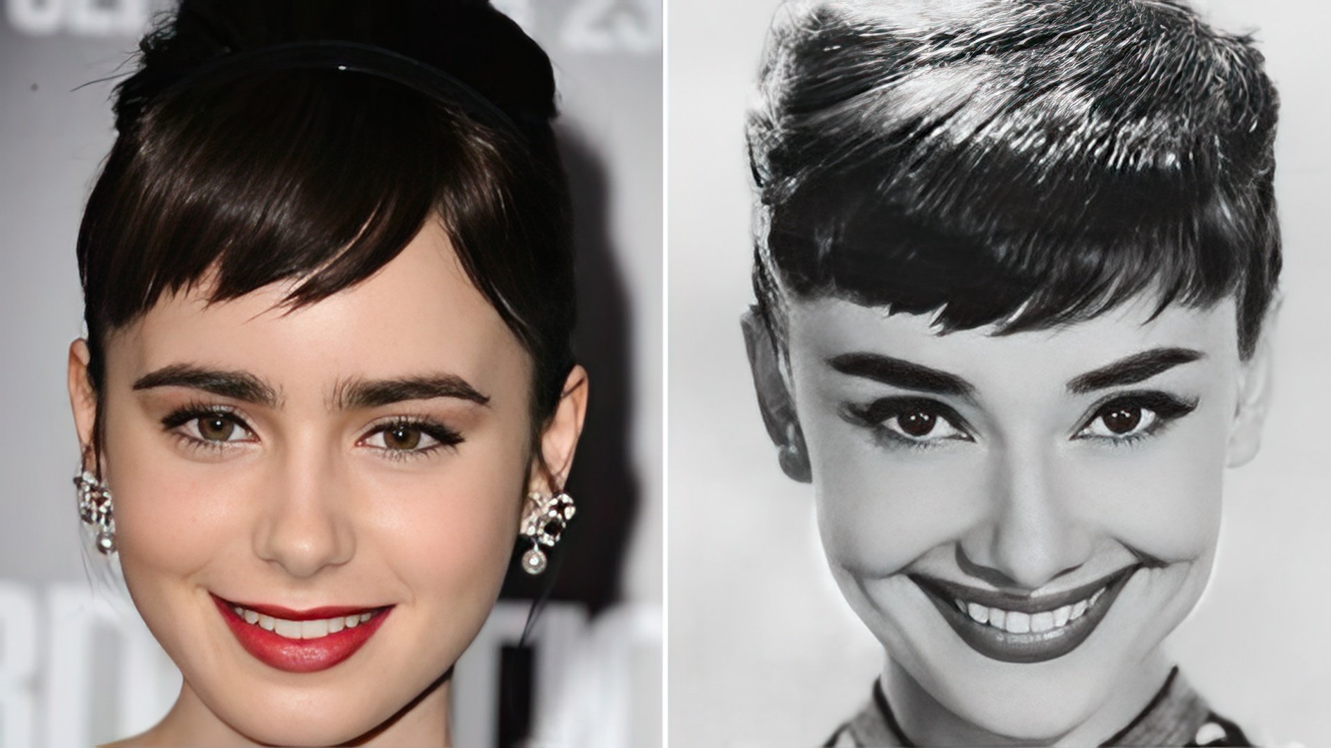 Lily Collins resembles Audrey Hepburn