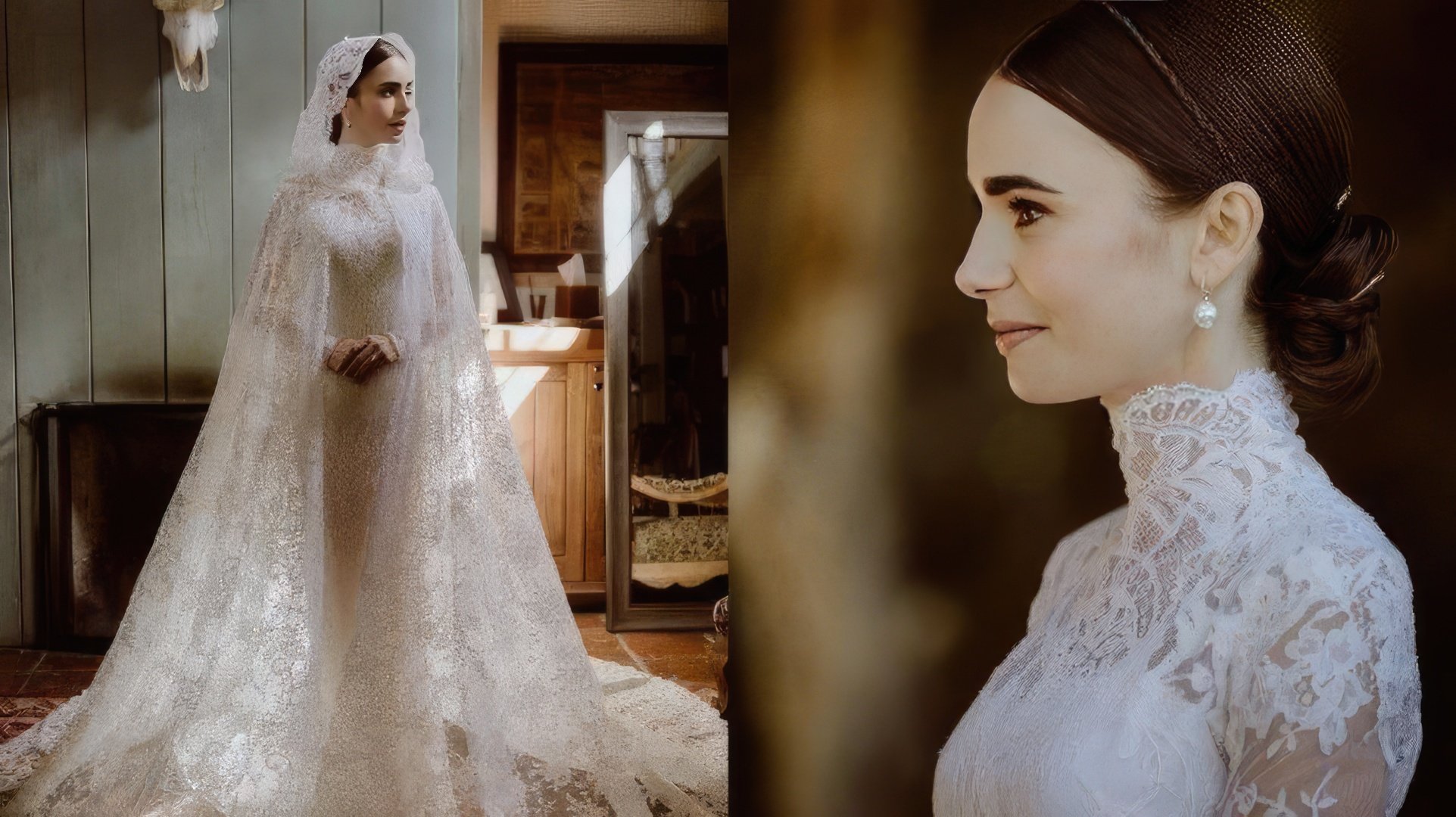 Lily Collins' wedding dress