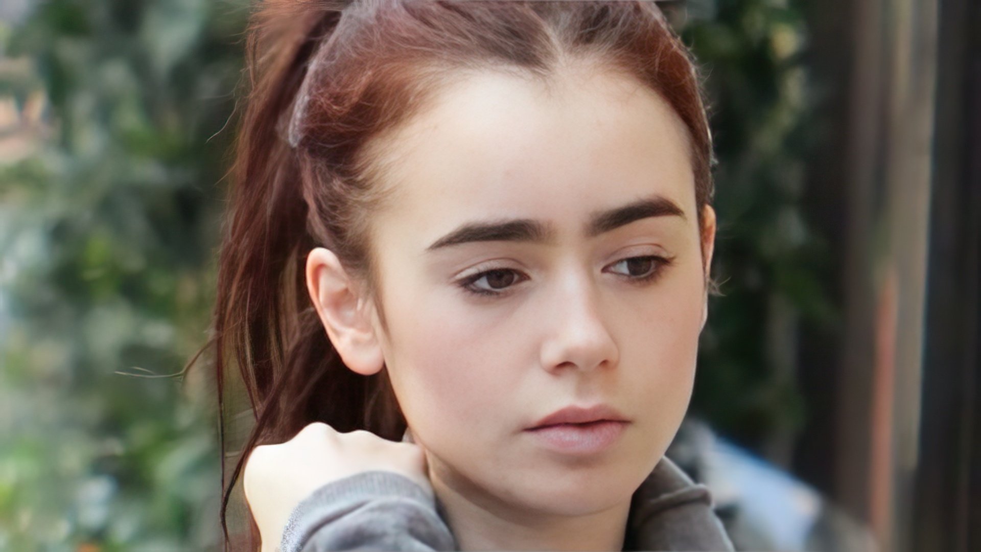 Lily Collins without makeup