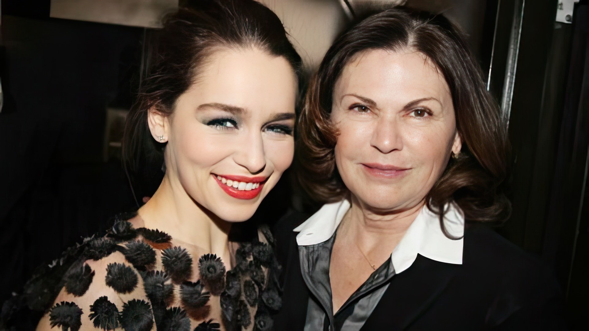 Emilie Clarke with her mother