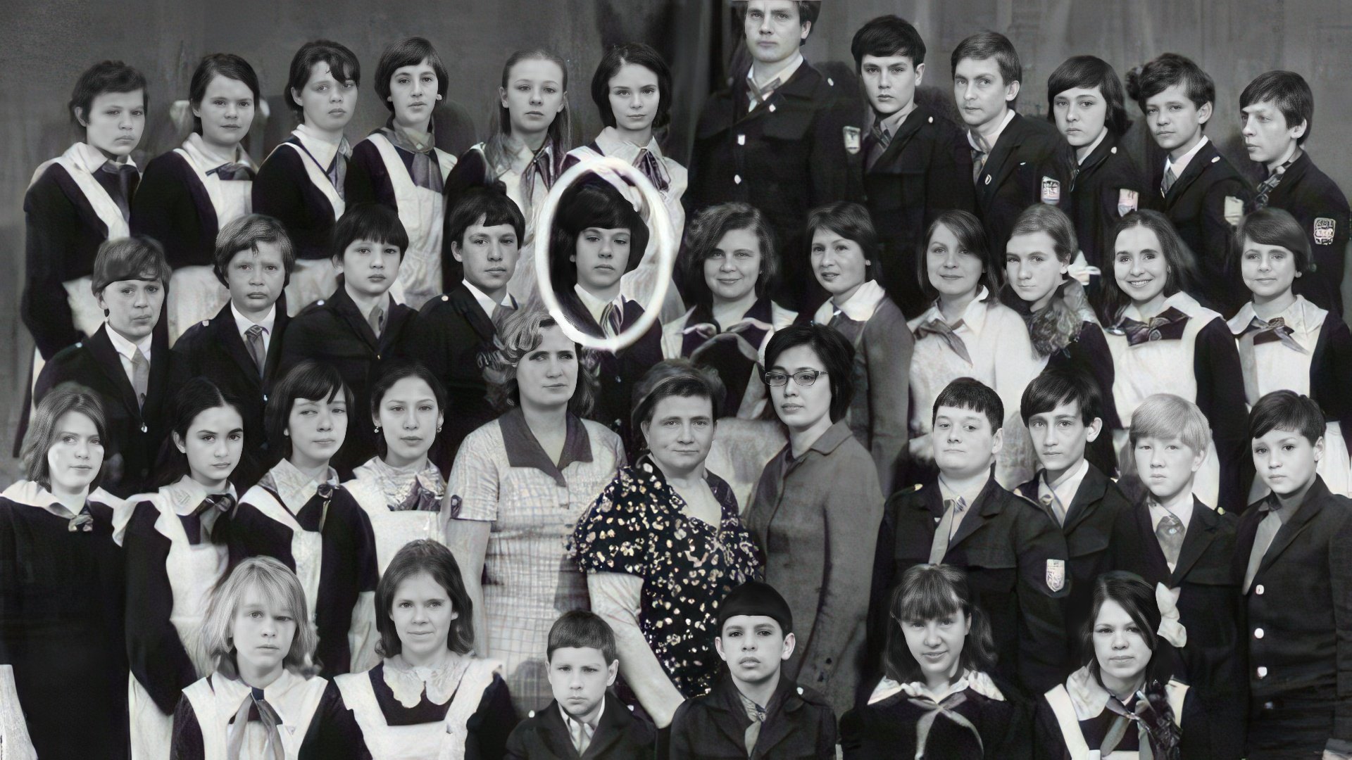 Dmitry Medvedev and his classmates, 1979