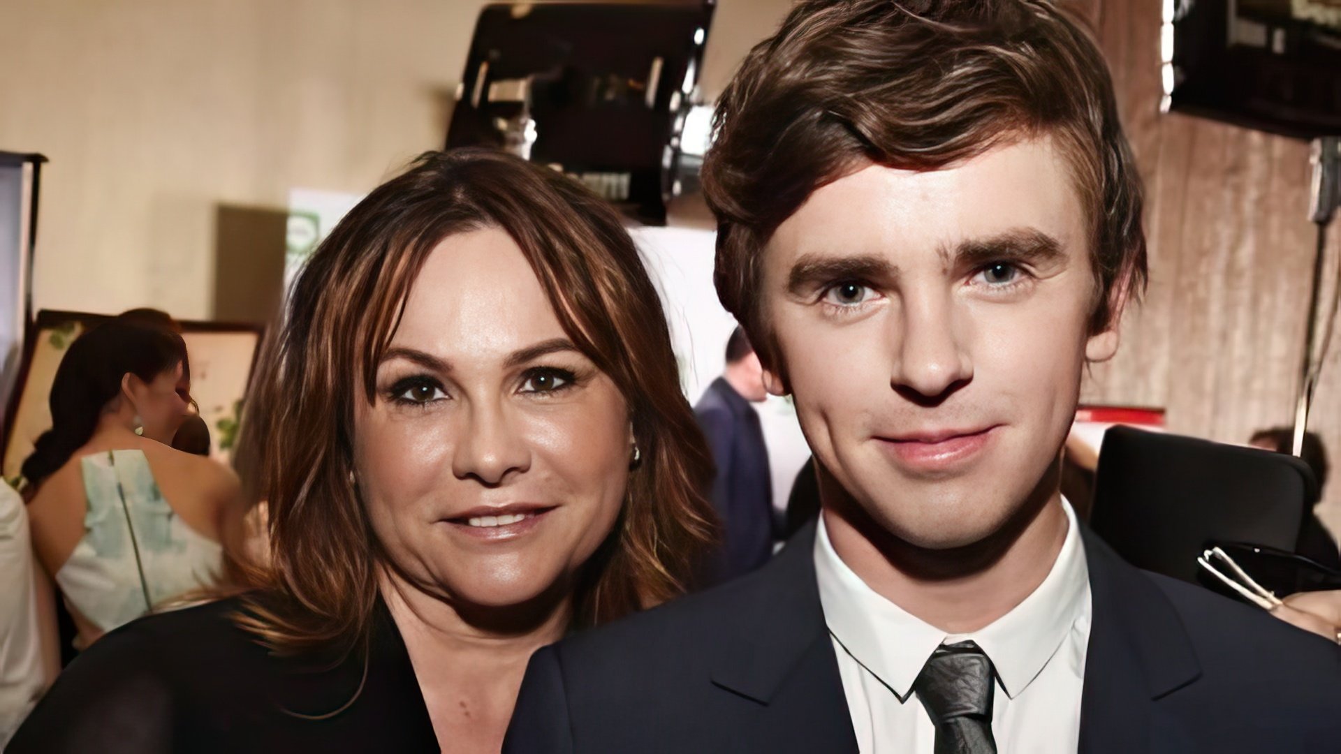 Freddie Highmore with his mother, Sue Latimer