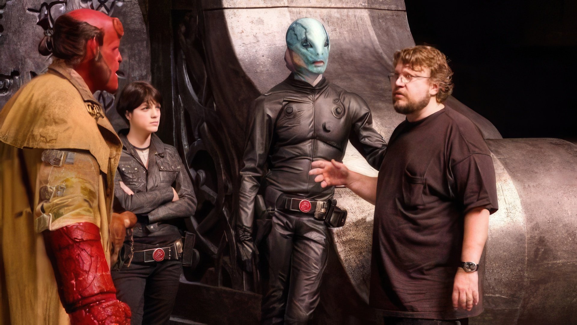 Guillermo del Toro on the set of 'Hellboy'