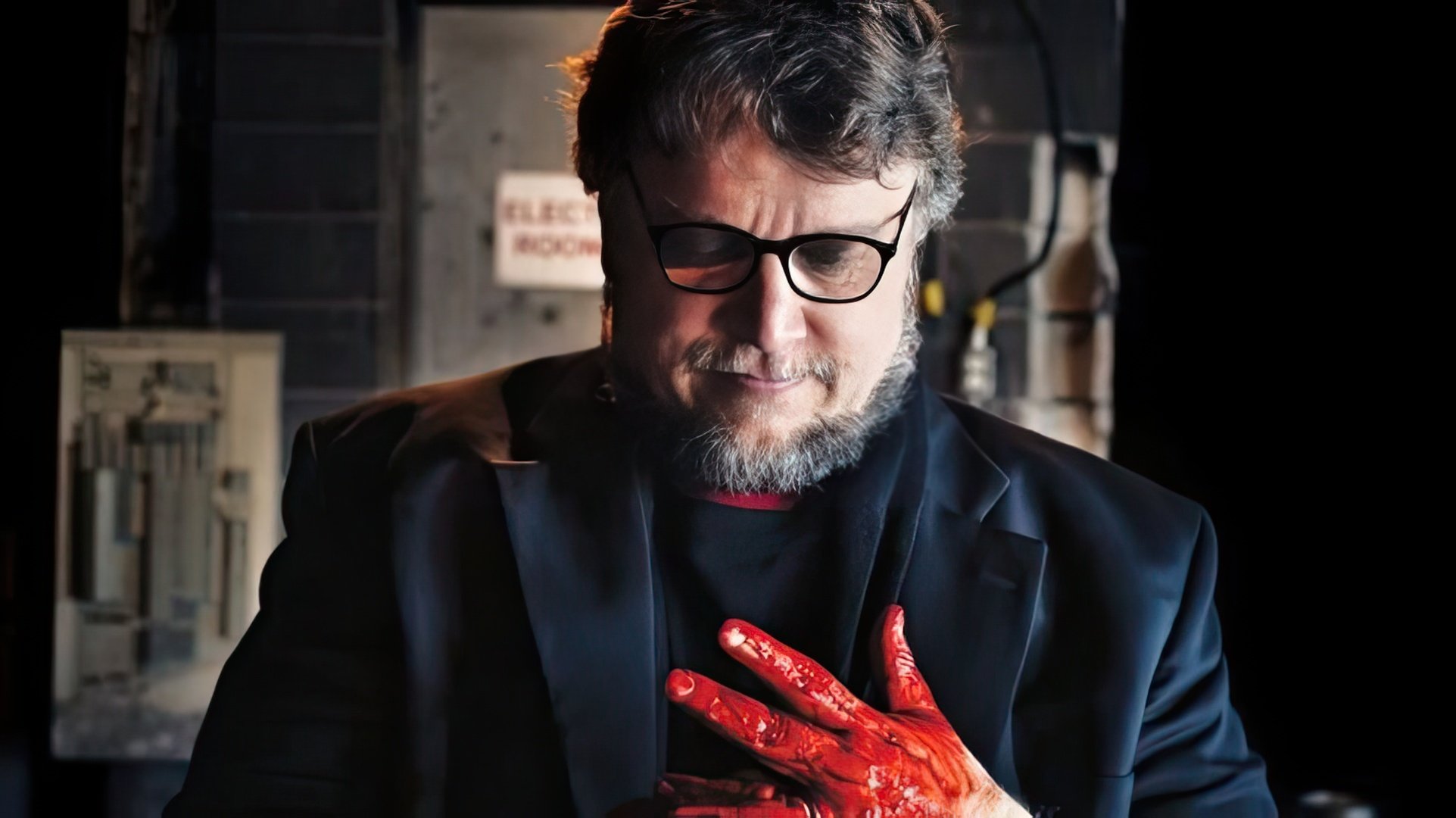 Guillermo del Toro on the set