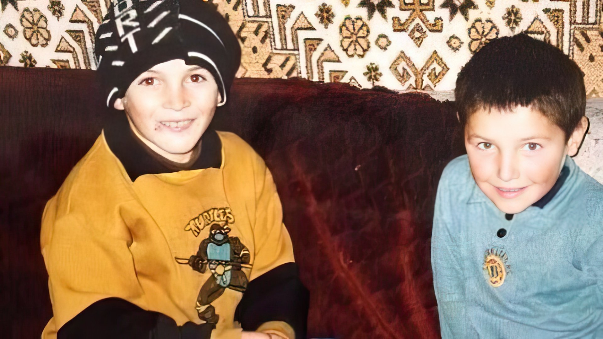 A young Khabib Nurmagomedov with his brother
