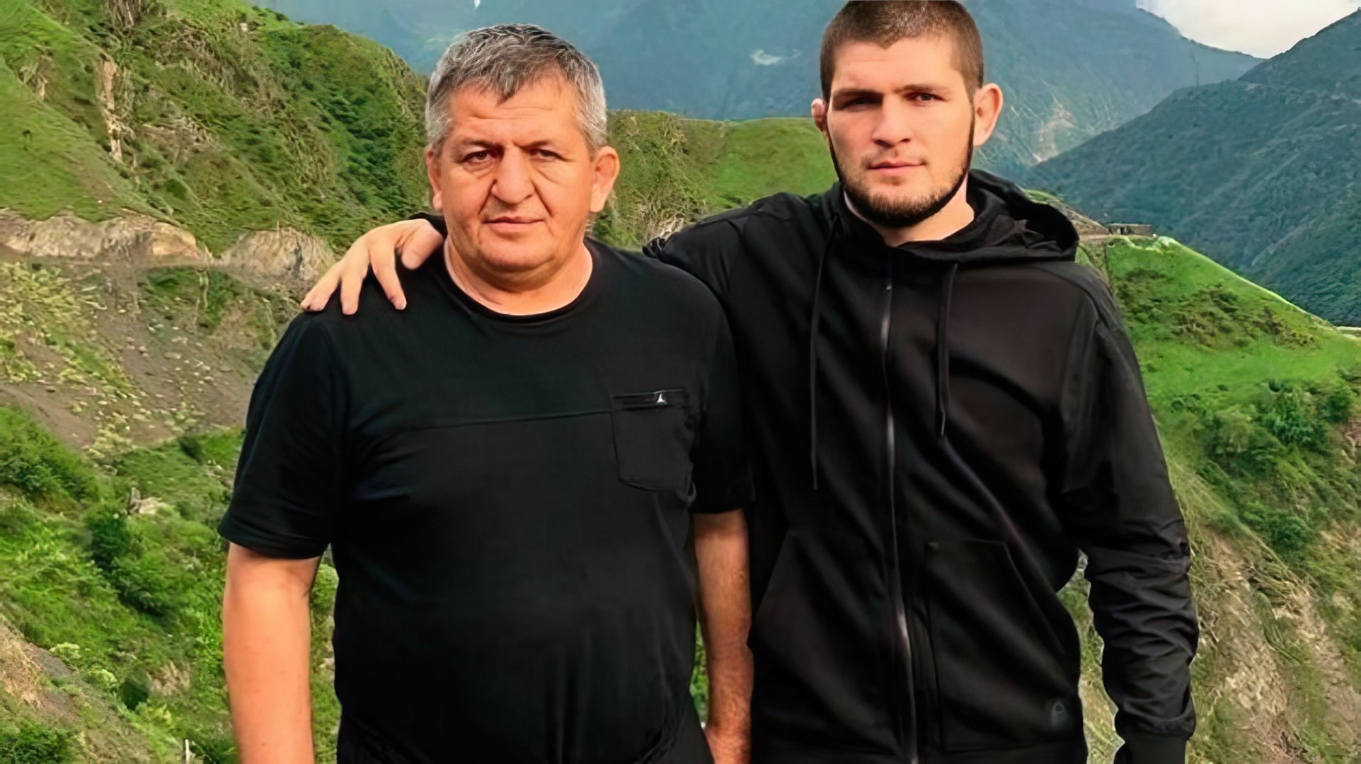 Khabib Nurmagomedov with his father