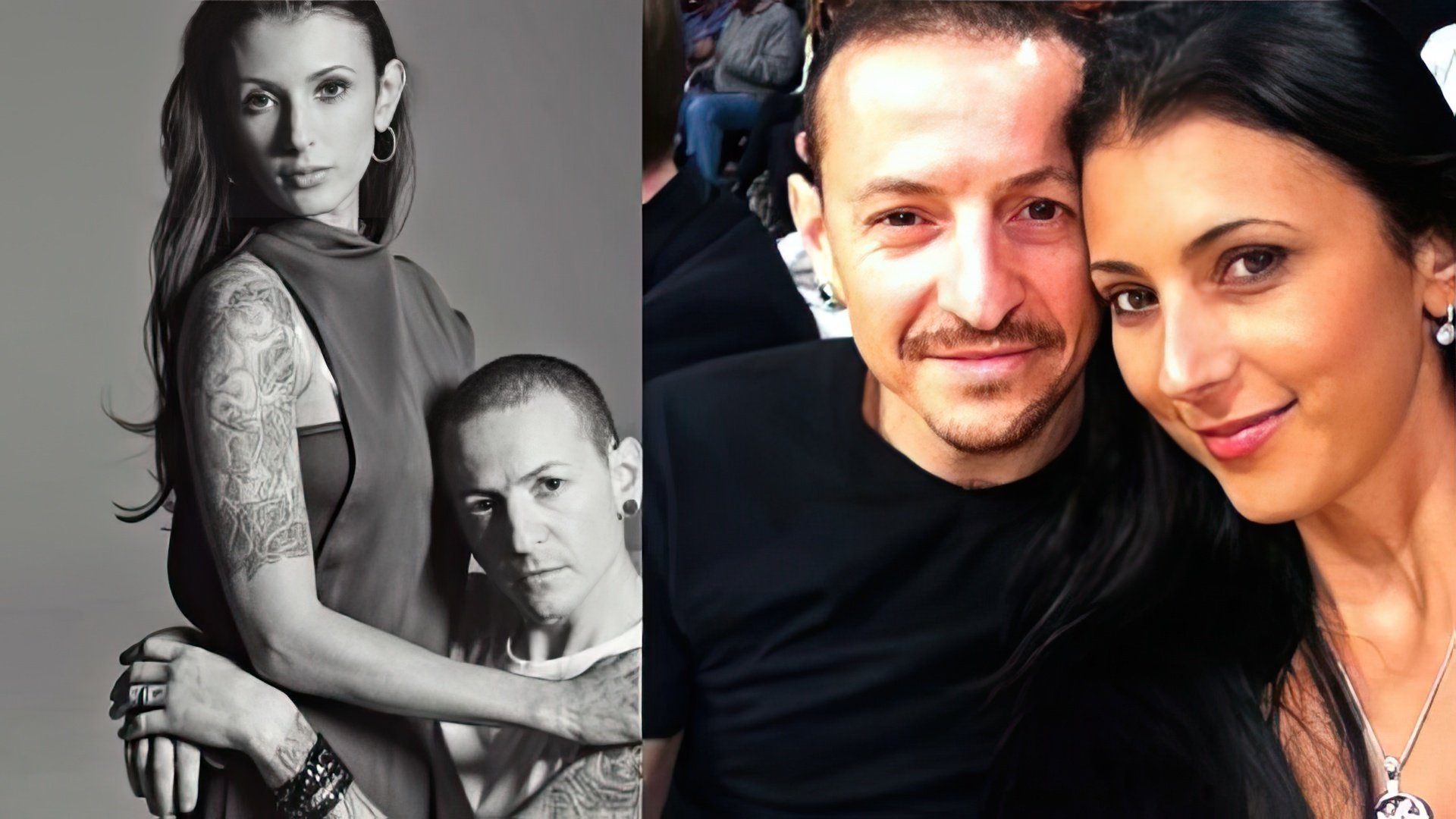 Pictured: Chester Bennington with his second wife, Talinda Bentley