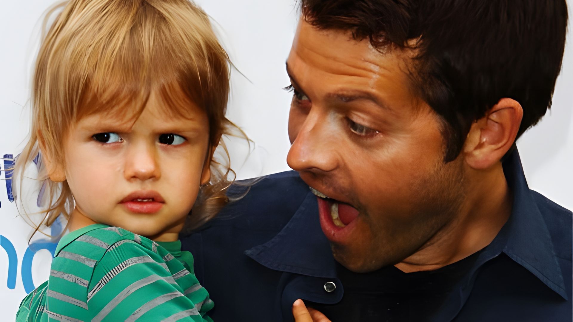 Misha Collins with his son